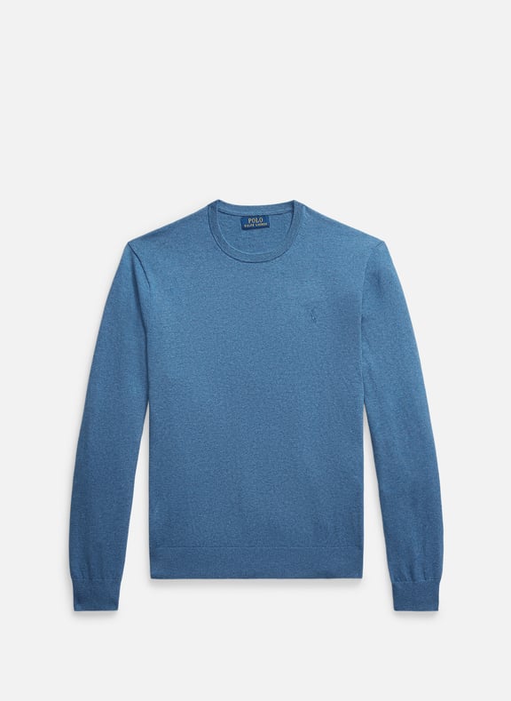Pull droit brodé en coton et cachemire mélangé Bleu by POLO RALPH LAUREN POLO RALPH LAUREN Pull droit brodé en coton et cachemire mélangé Bleu