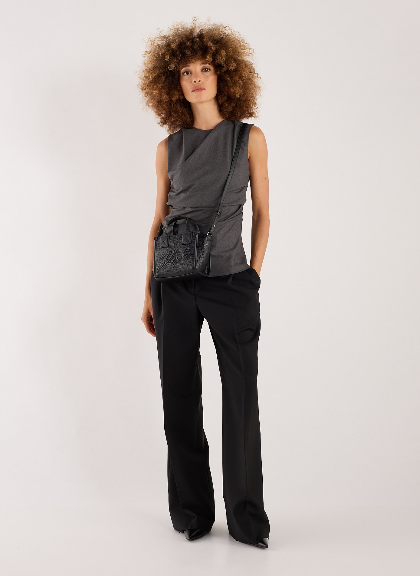 Petit sac cabas K Square KARL LAGERFELD Noir