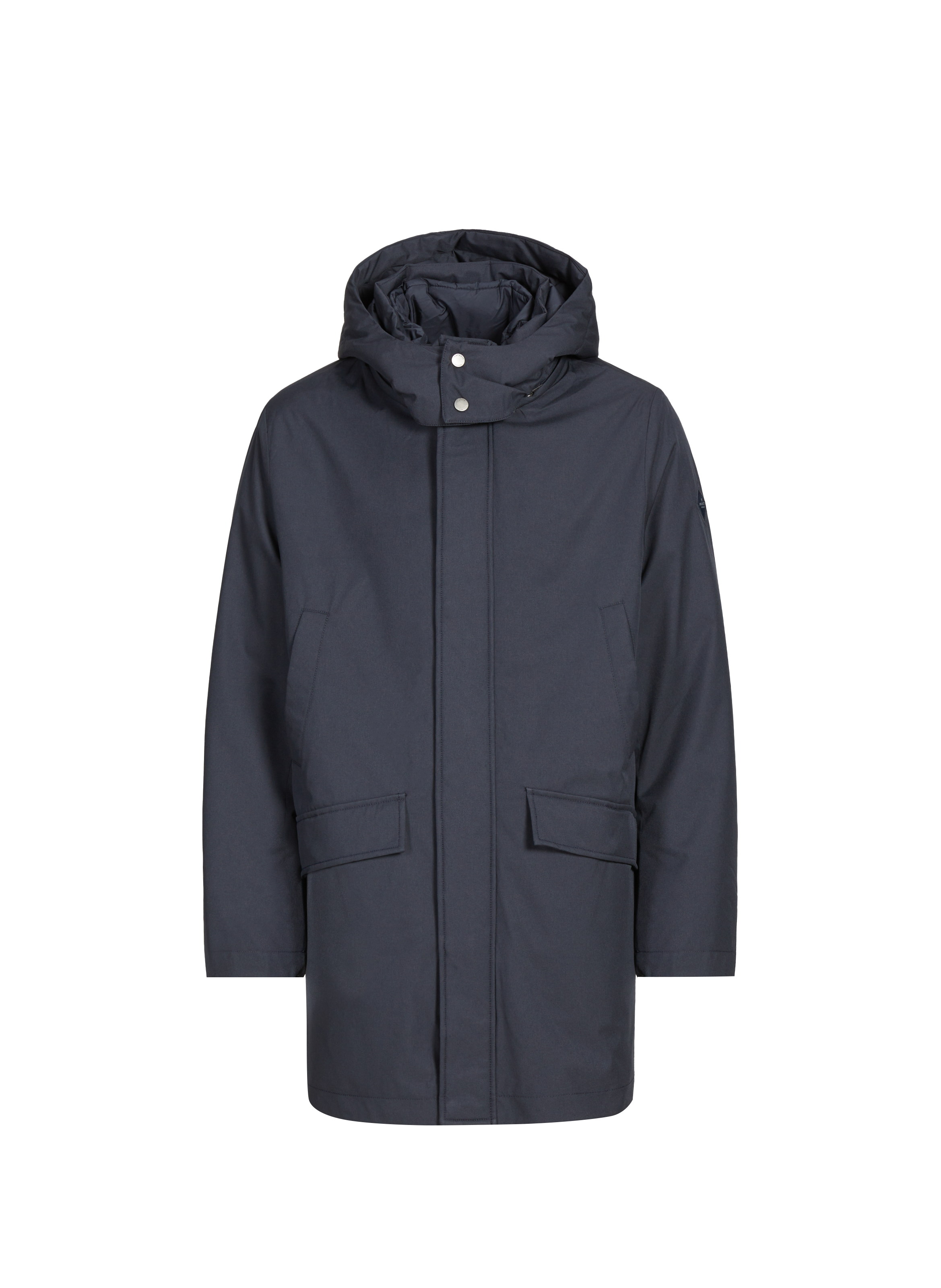 HACKETT Mid-length cotton parka Blue