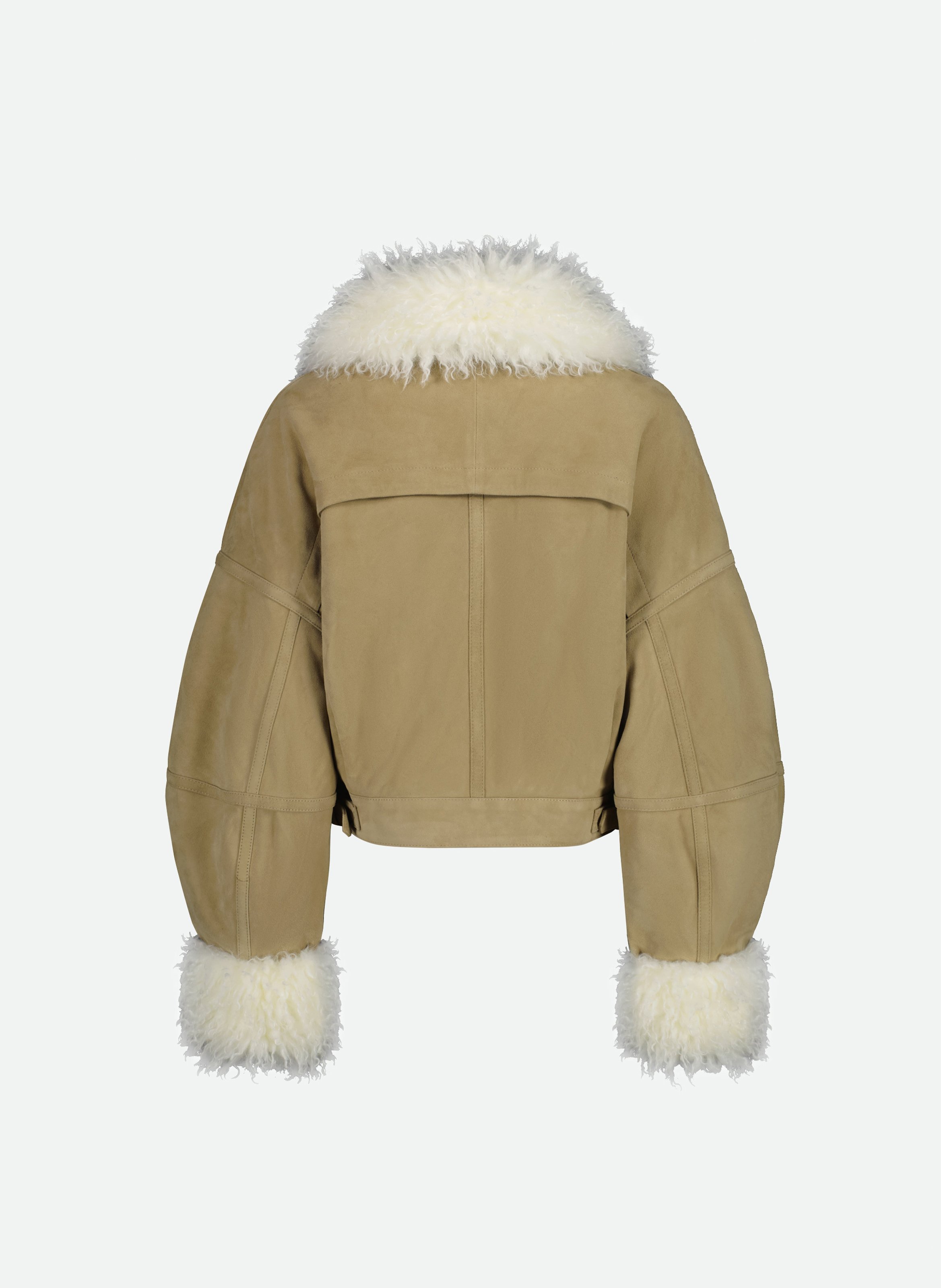 Veste aviator bouffante emblématique avec bordure en shearling VAILLANT Beige