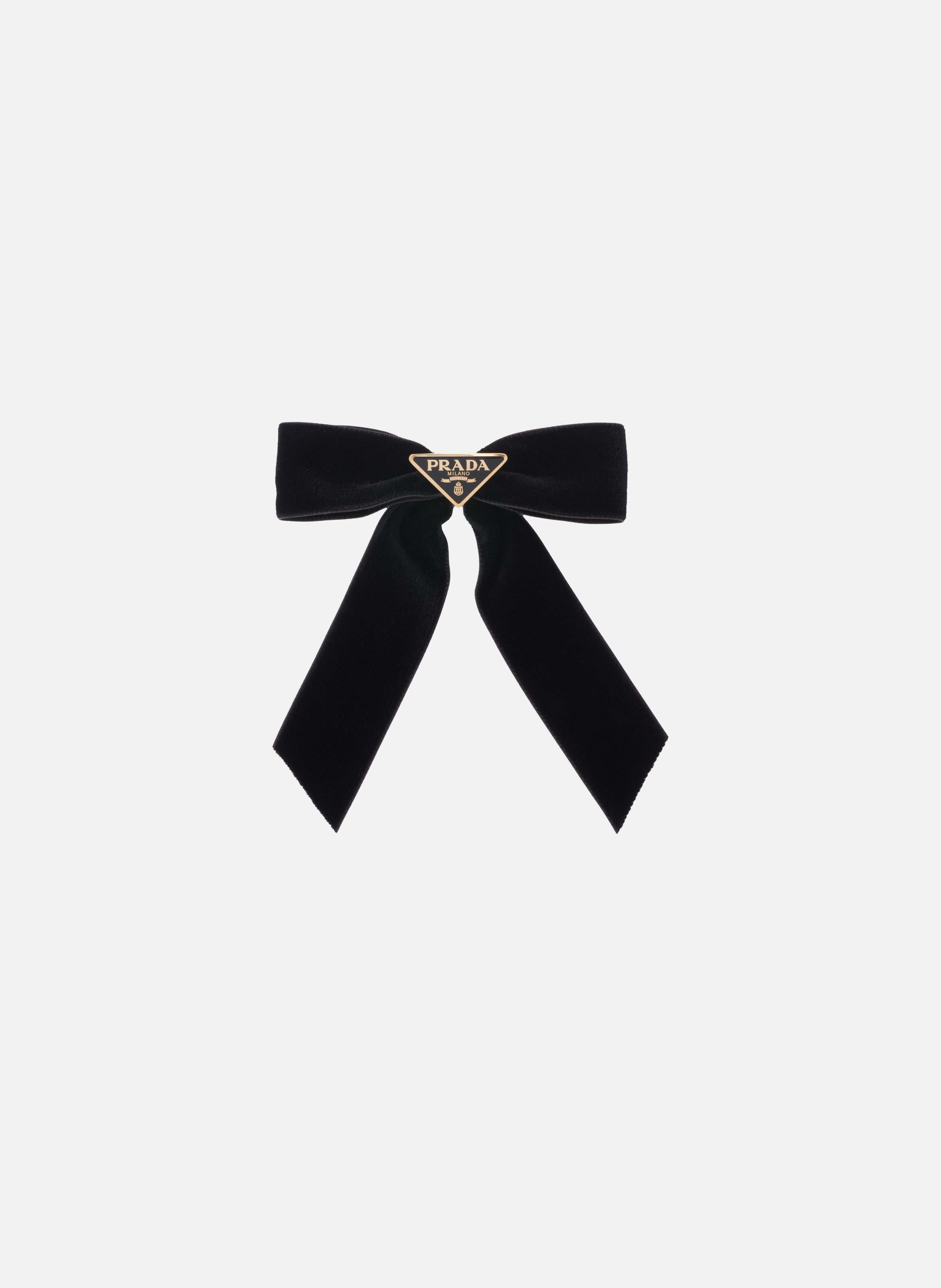 Pince à cheveux en velours PRADA Noir