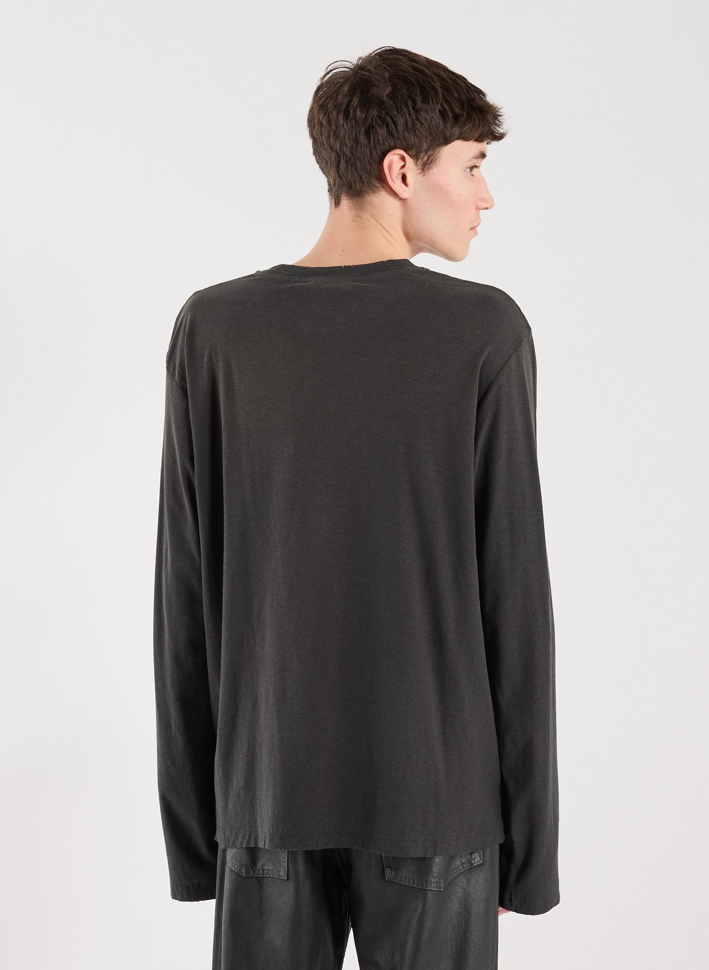 T-shirt manches longues en coton ACNE STUDIOS Noir