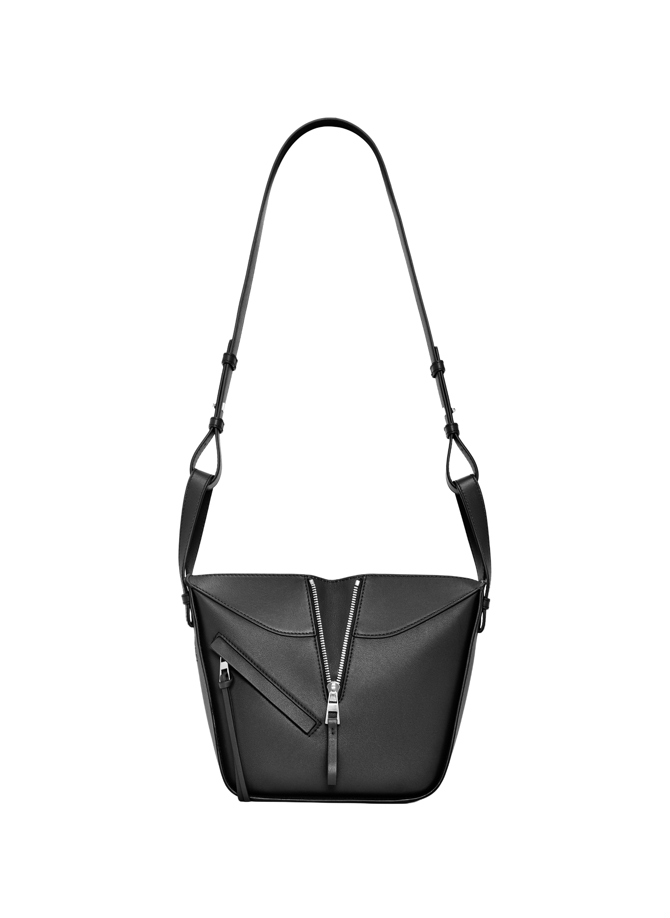 Sac Hammock Compact en cuir de veau classique LOEWE Noir