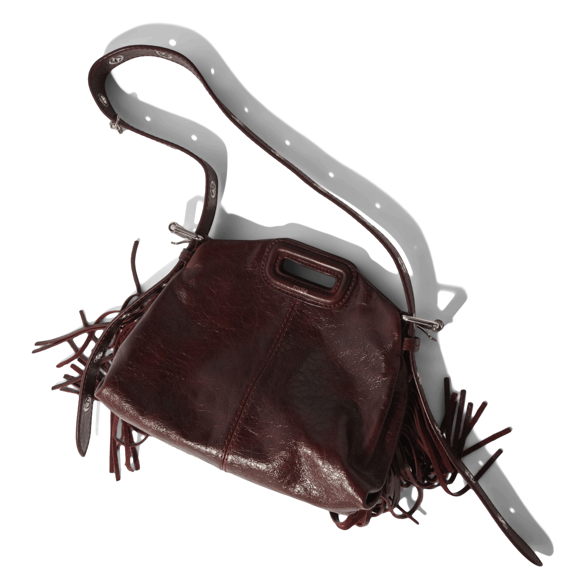 Sac porté épaule en cuir miss m mini MAJE Rouge