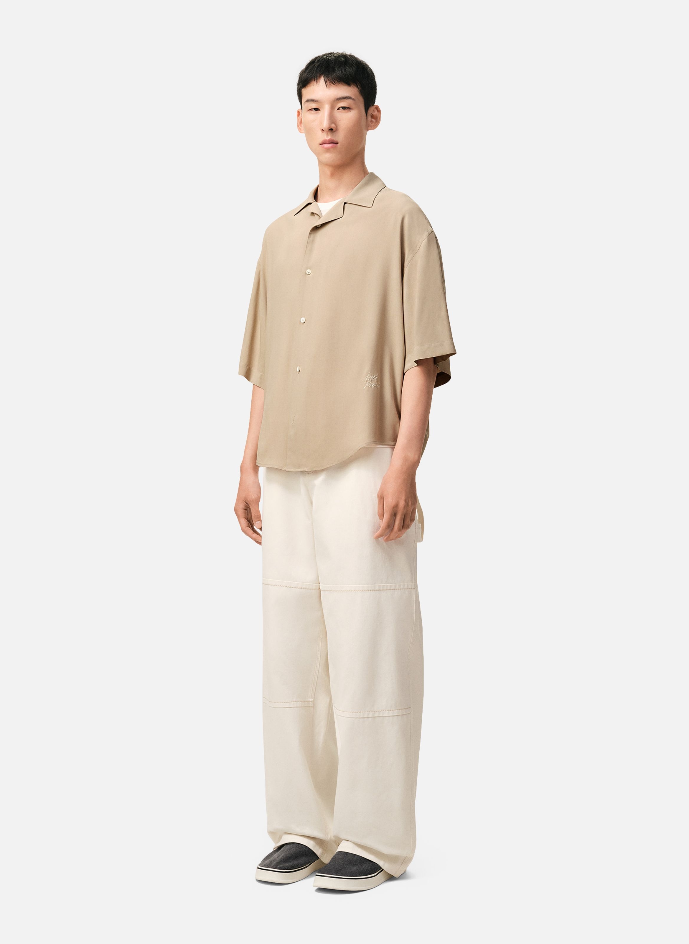 Chemise boxy manches courtes ami paris brodé AMI PARIS Beige