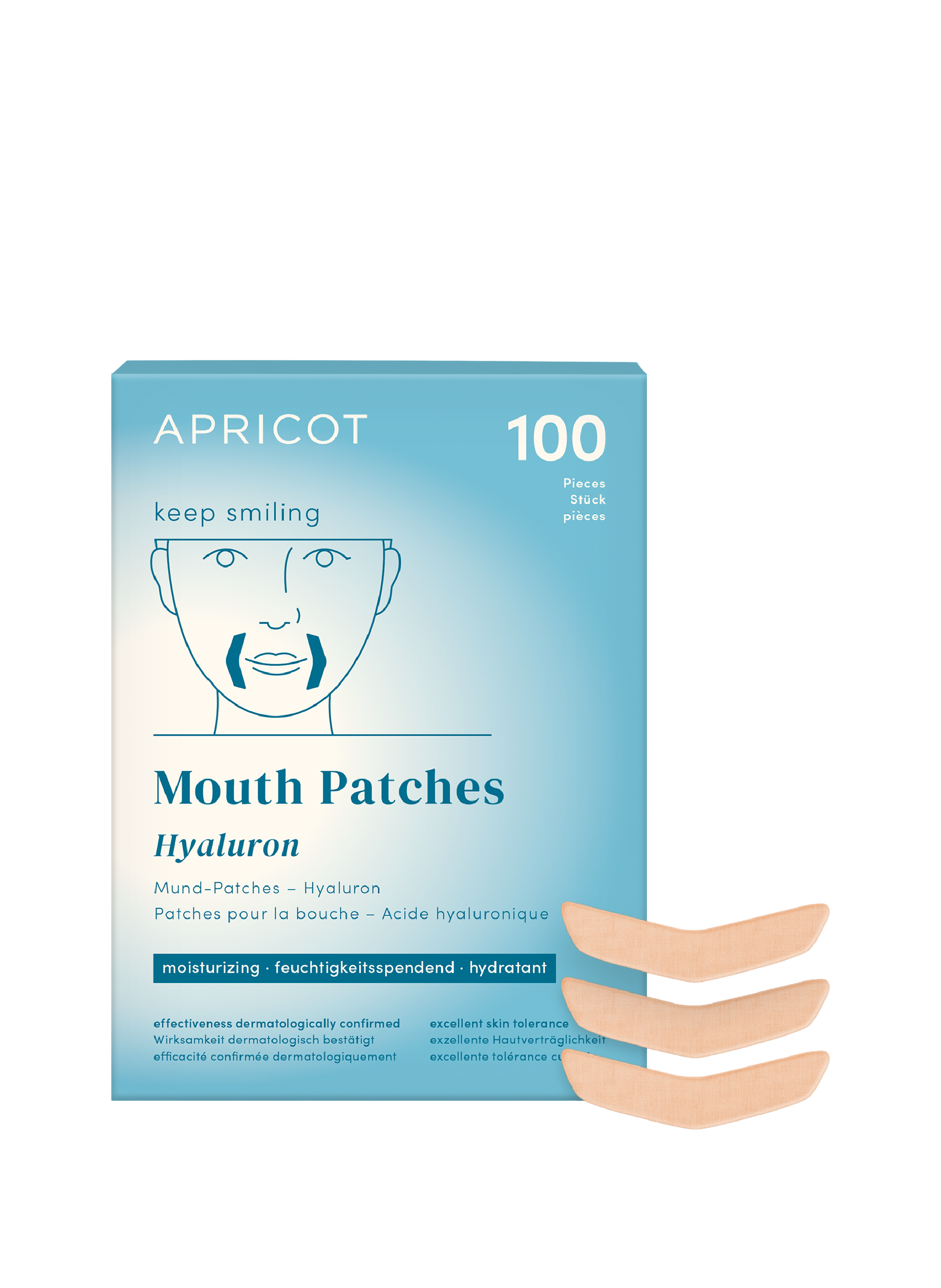 Patchs bouche à l’acide hyaluronique APRICOT No color