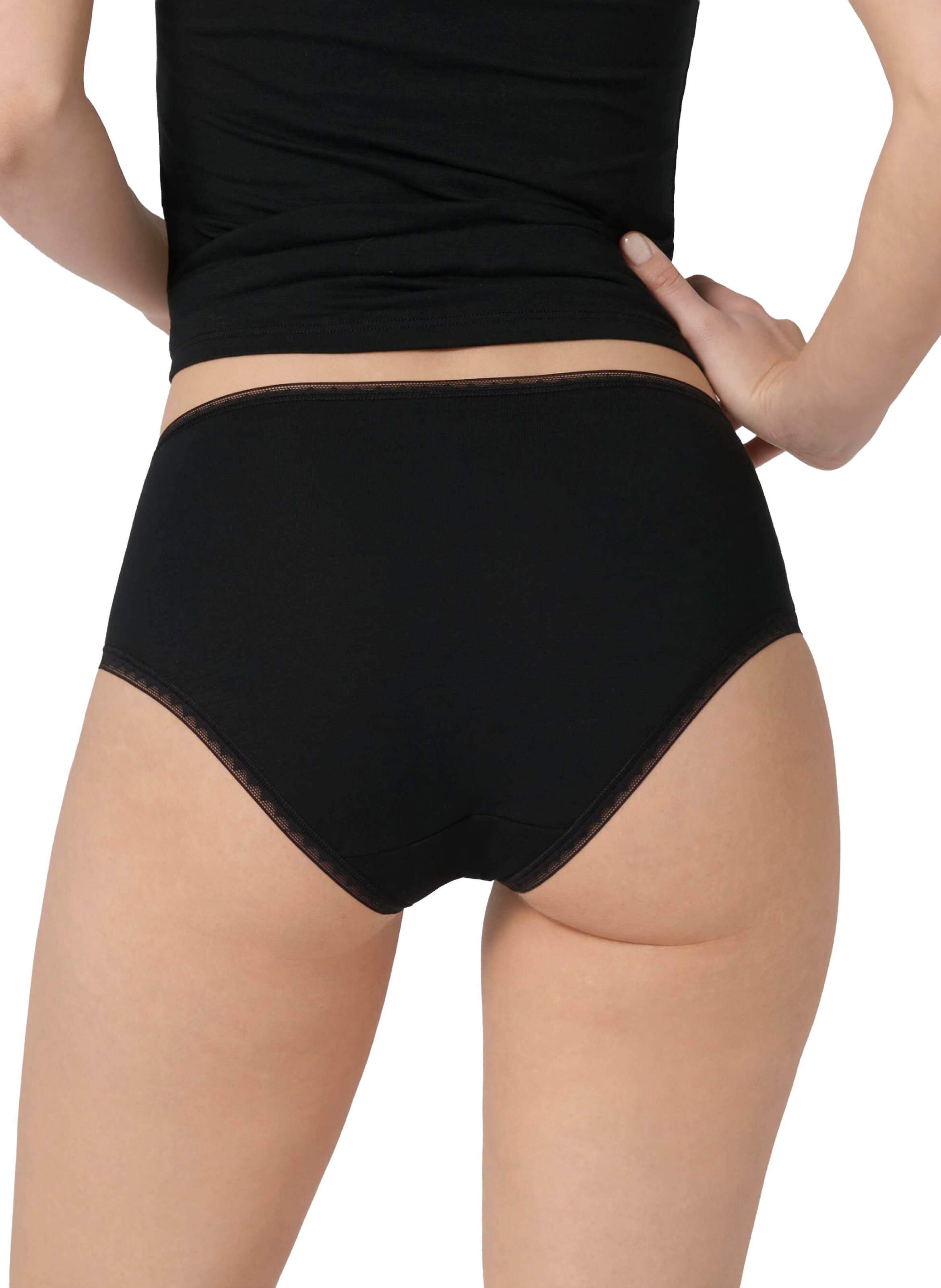 Set of 2 plain cotton blend panties SLOGGI Black