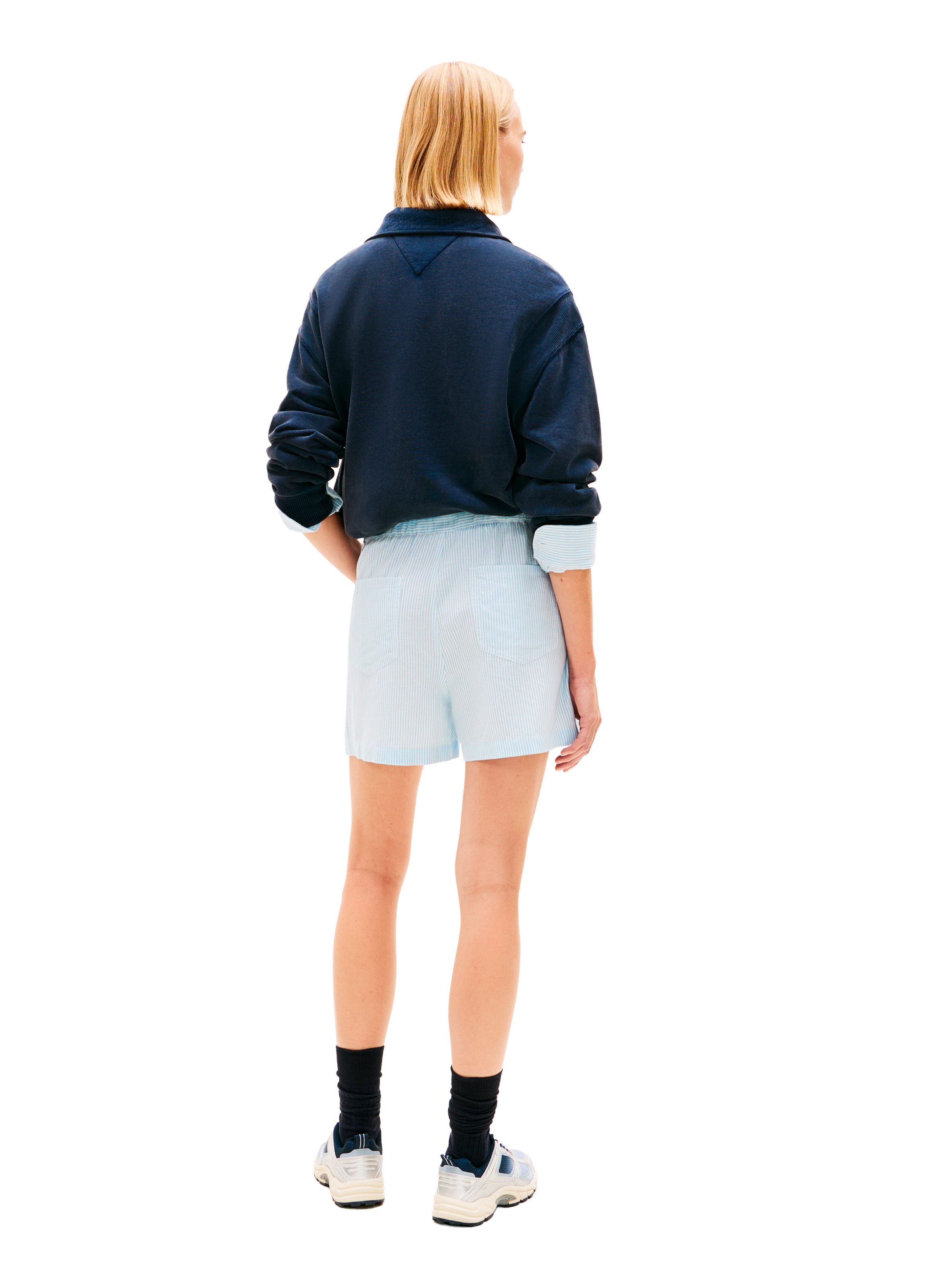 Mixed linen and cotton Bermuda shorts TOMMY HILFIGER Blue