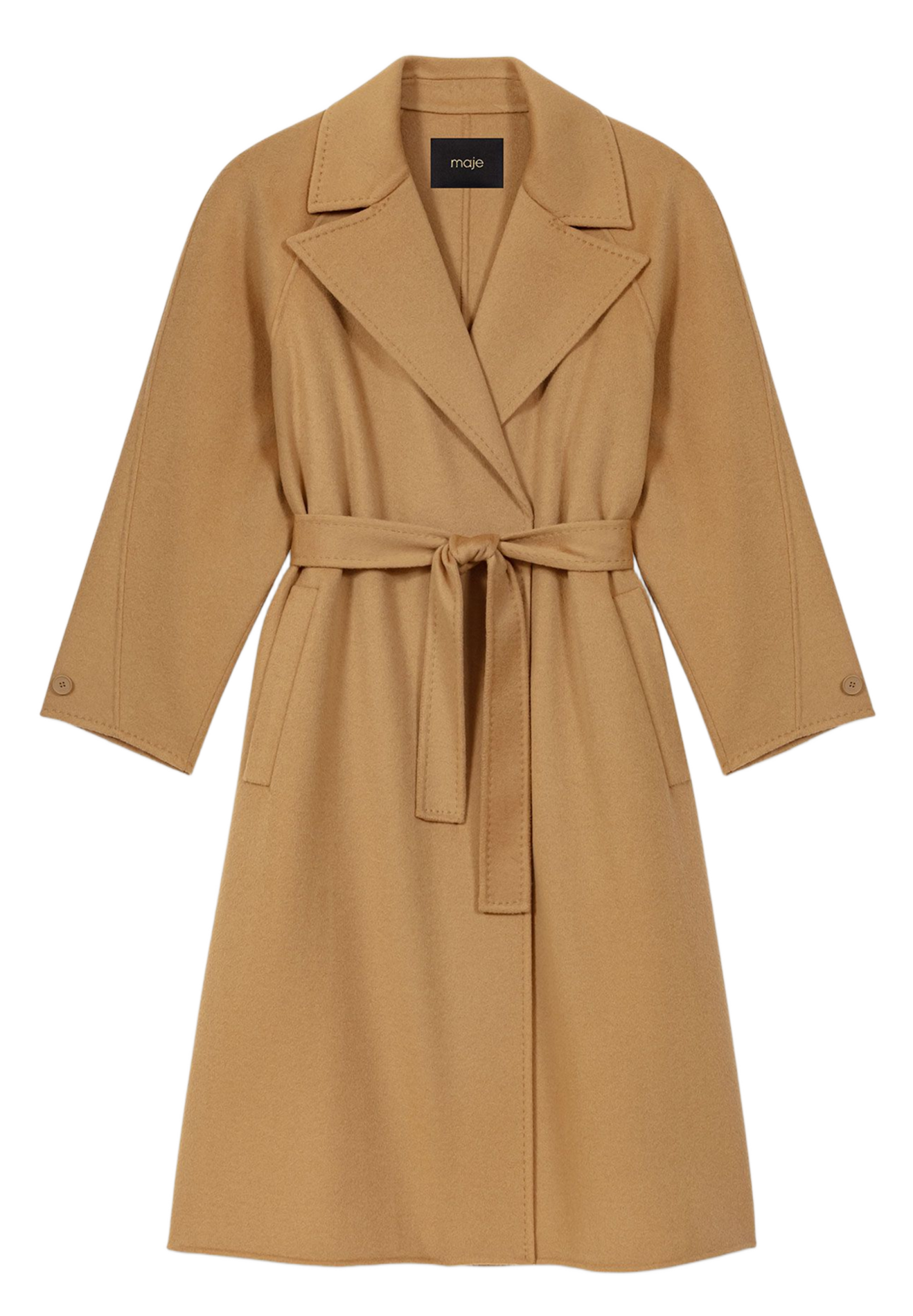Manteau col tailleur en laine mélangée MAJE Beige