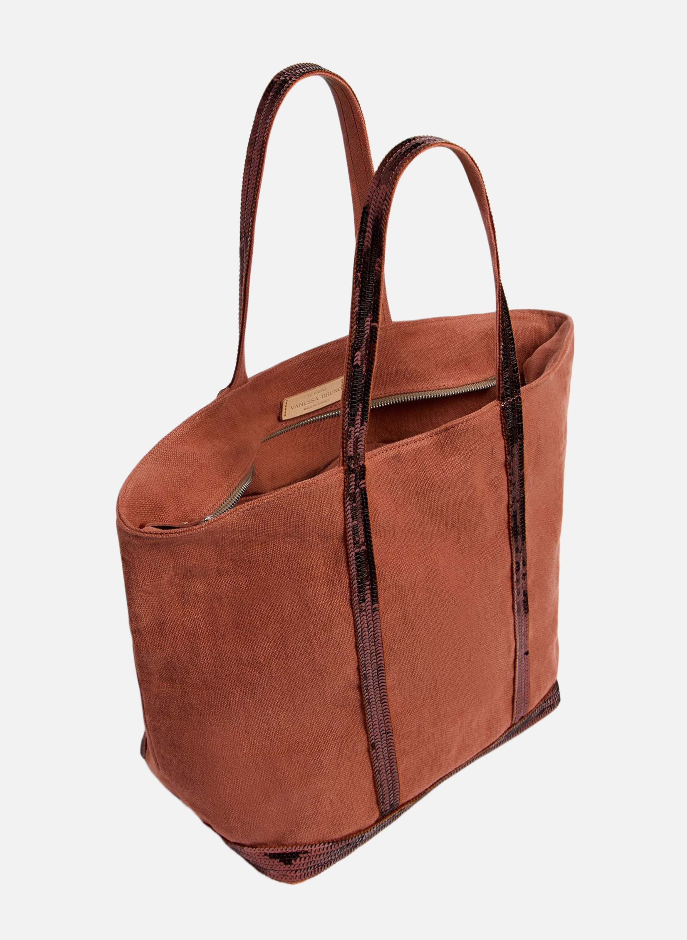 Cabas l zippé en lin VANESSA BRUNO Orange