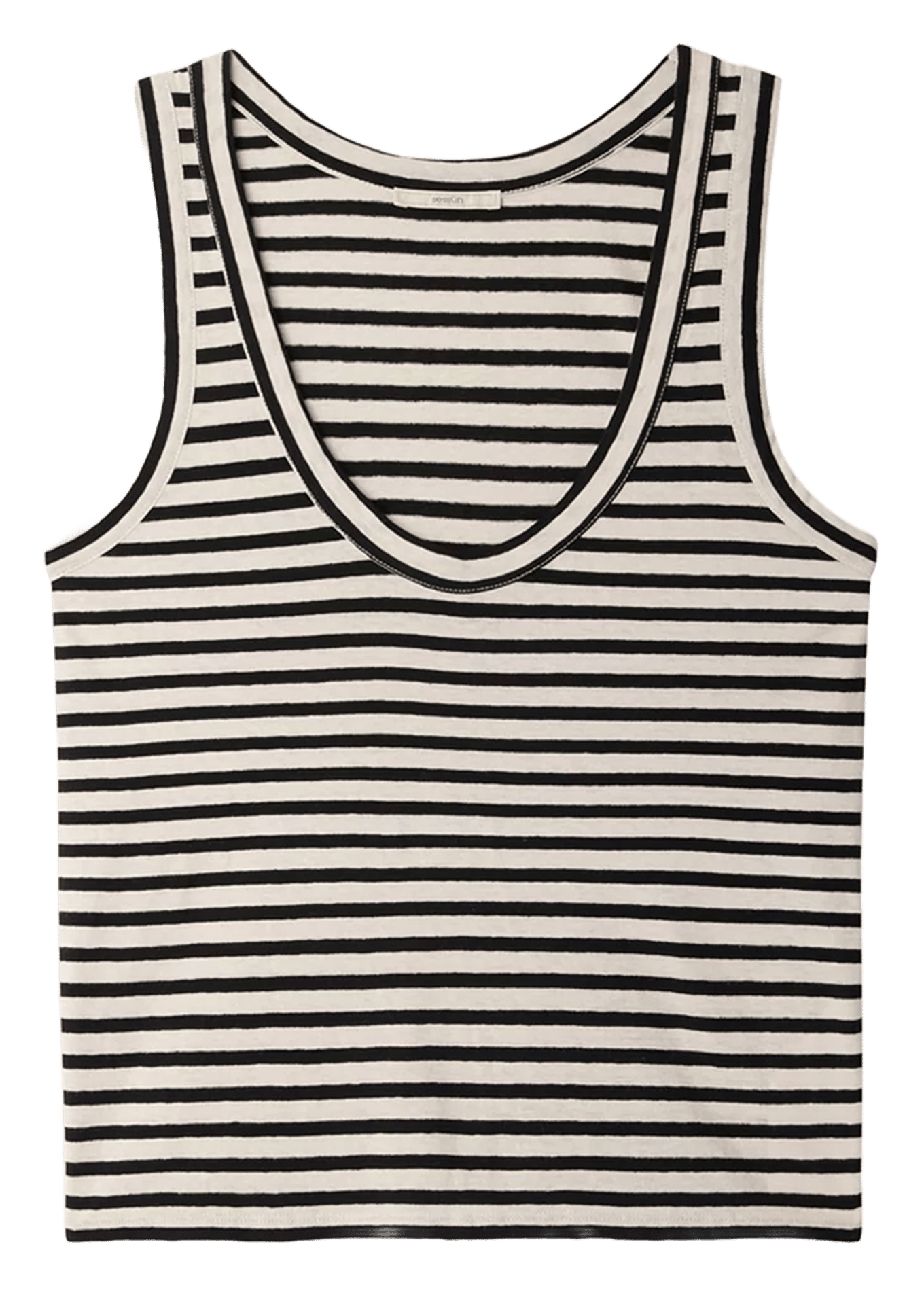 Débardeur à rayures larges en coton bio et lin dili SESSUN Beige