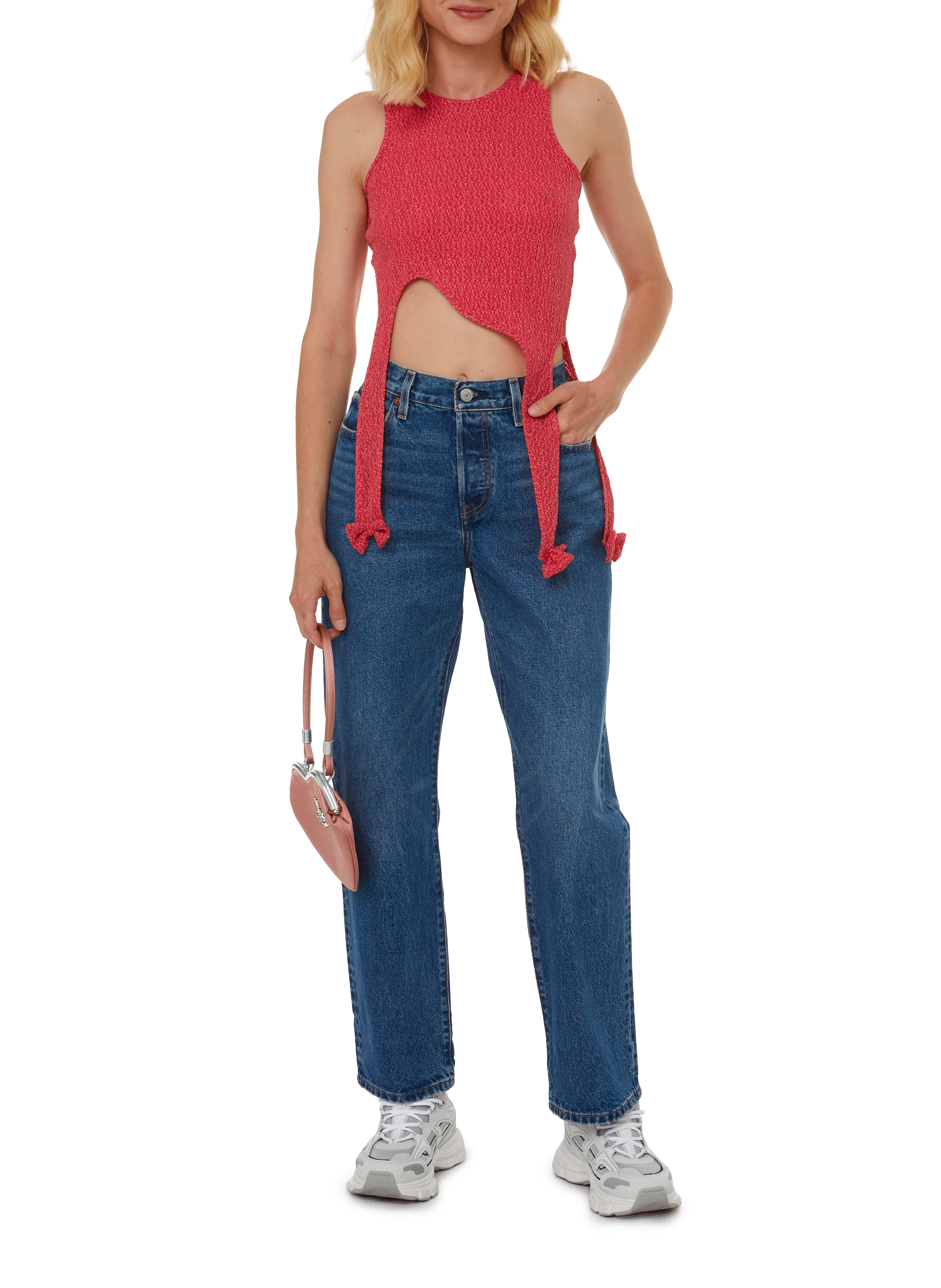 Top sans manches avec noeuds COLLINA STRADA Rose