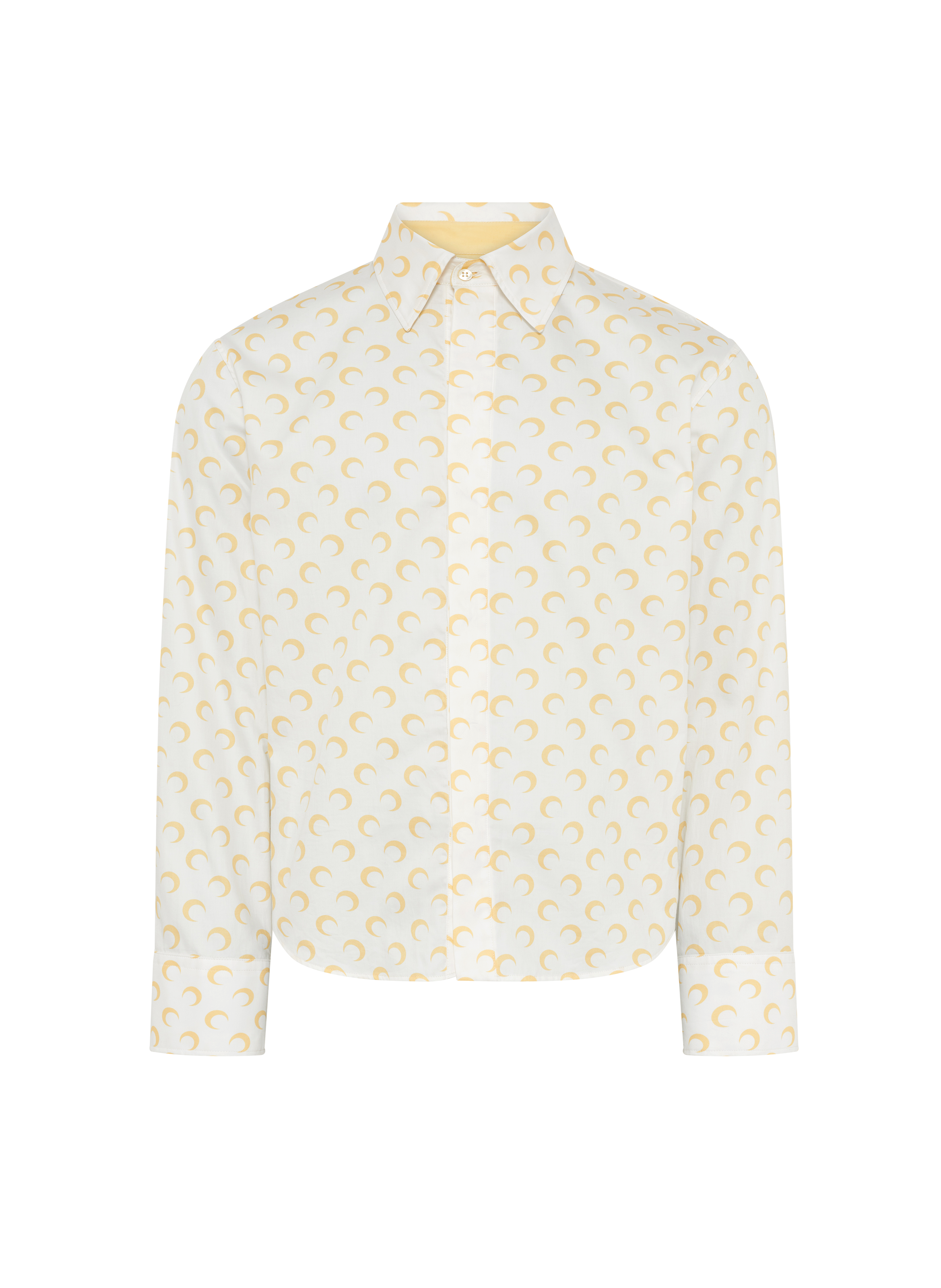 Chemise à manches longues en popeline deadstock imprimé all over moon MARINE SERRE Blanc