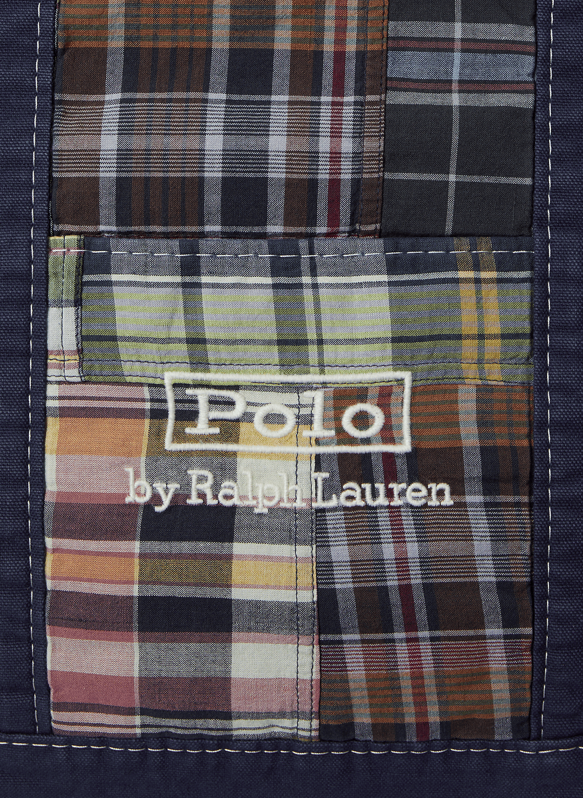 Checked cotton tote bag POLO RALPH LAUREN Blue