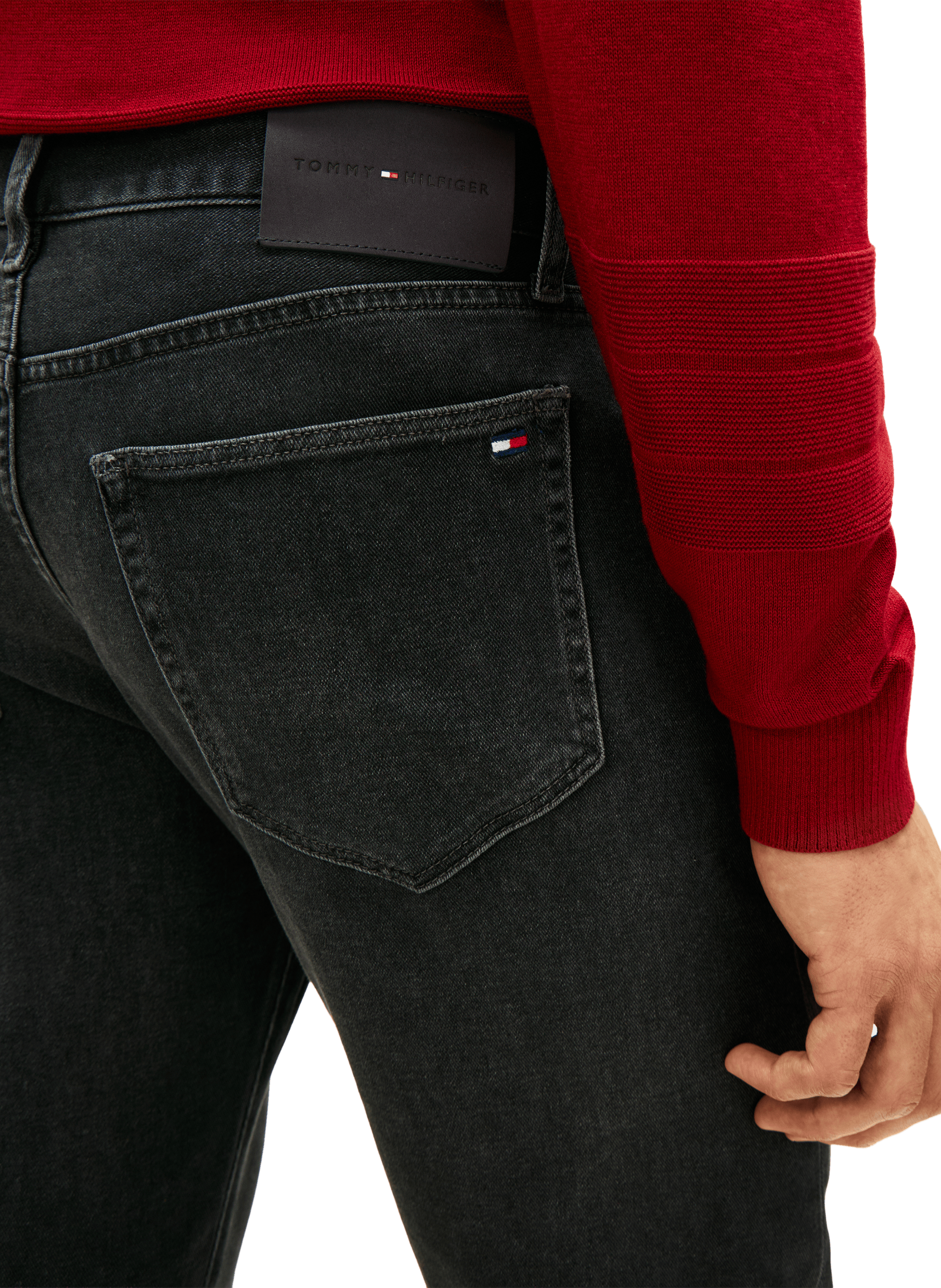 Cotton-blend slim-fit jeans TOMMY HILFIGER Black