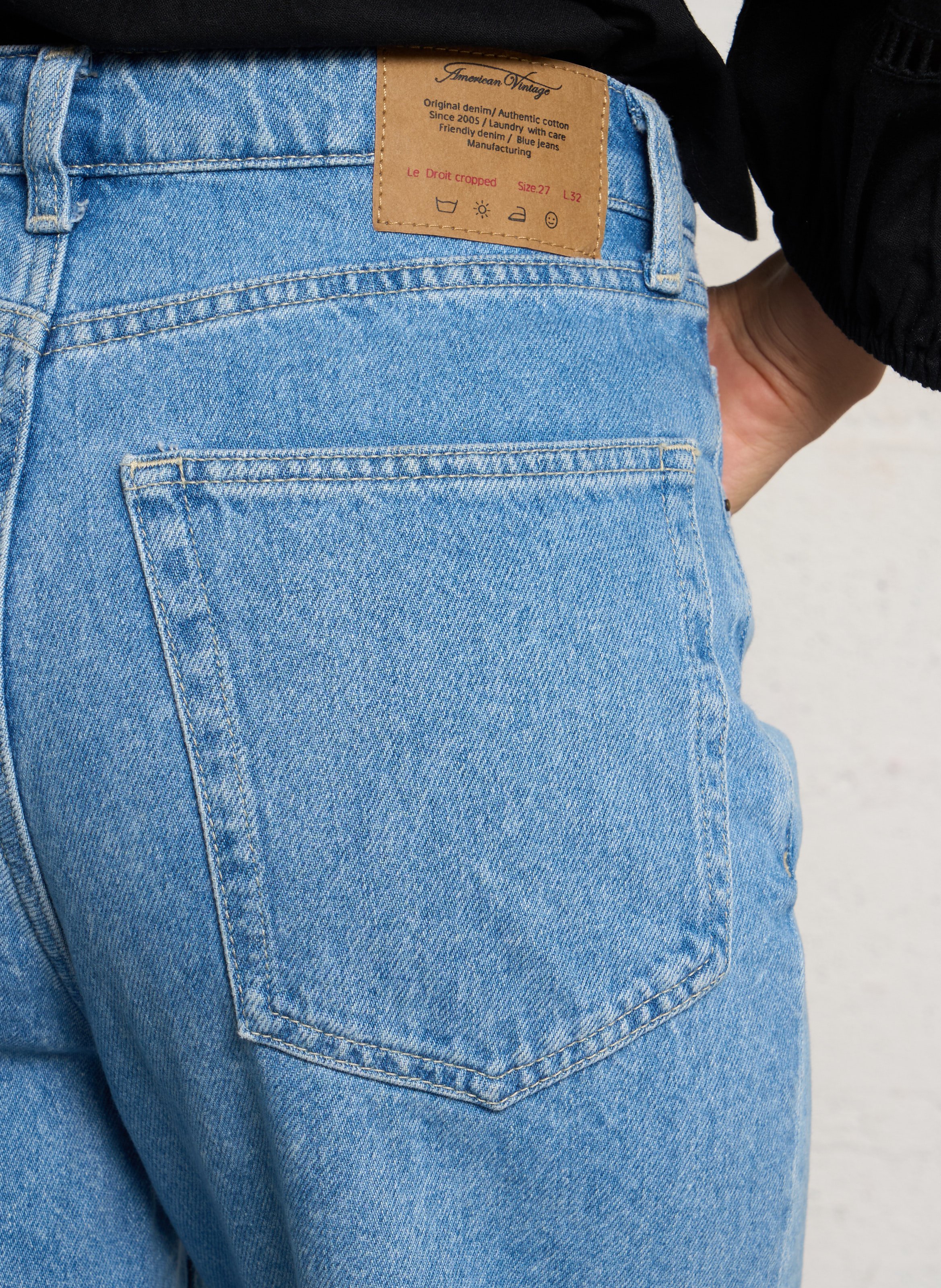 Jean droit en coton et coton recyclé joybird-b AMERICAN VINTAGE Bleu