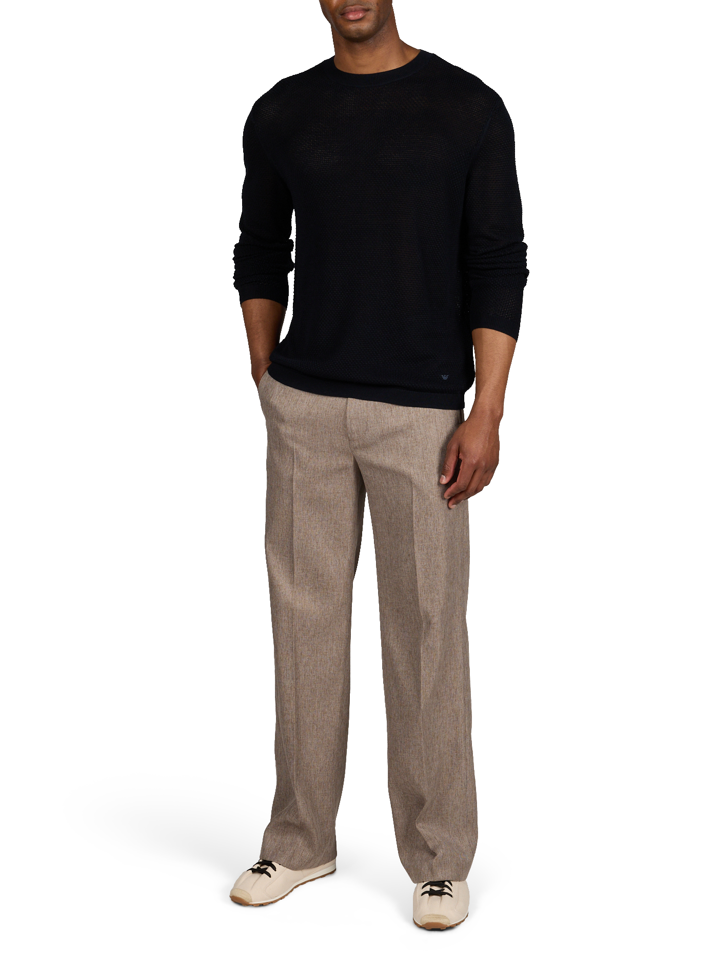 Maglione a maglia girocollo EMPORIO ARMANI Blu