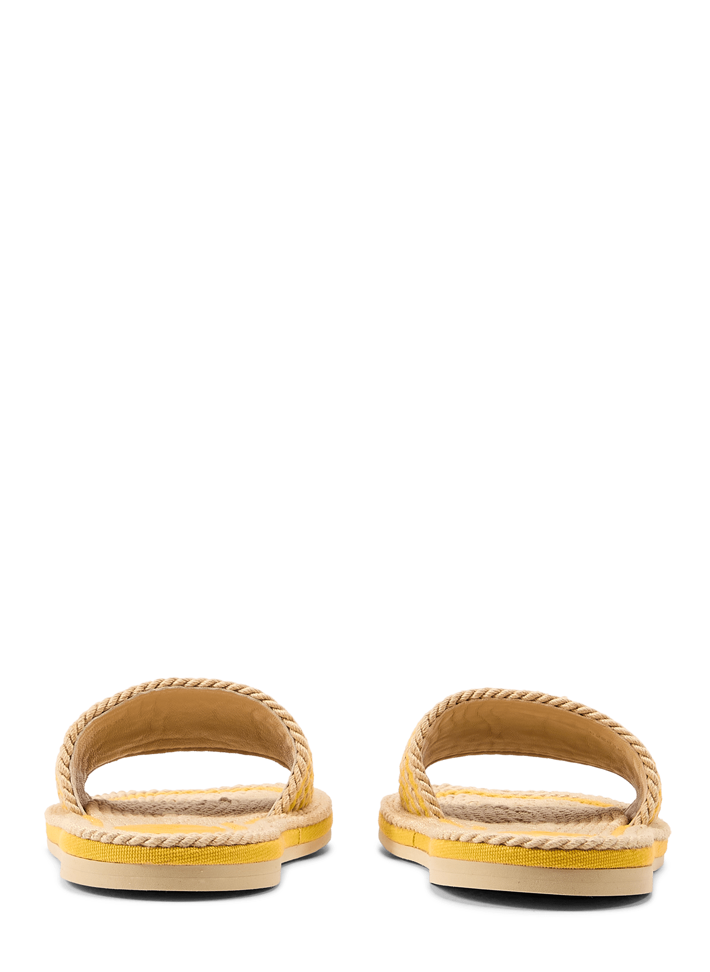 Sandales plates rayées à logo en coton CHLOÉ Jaune