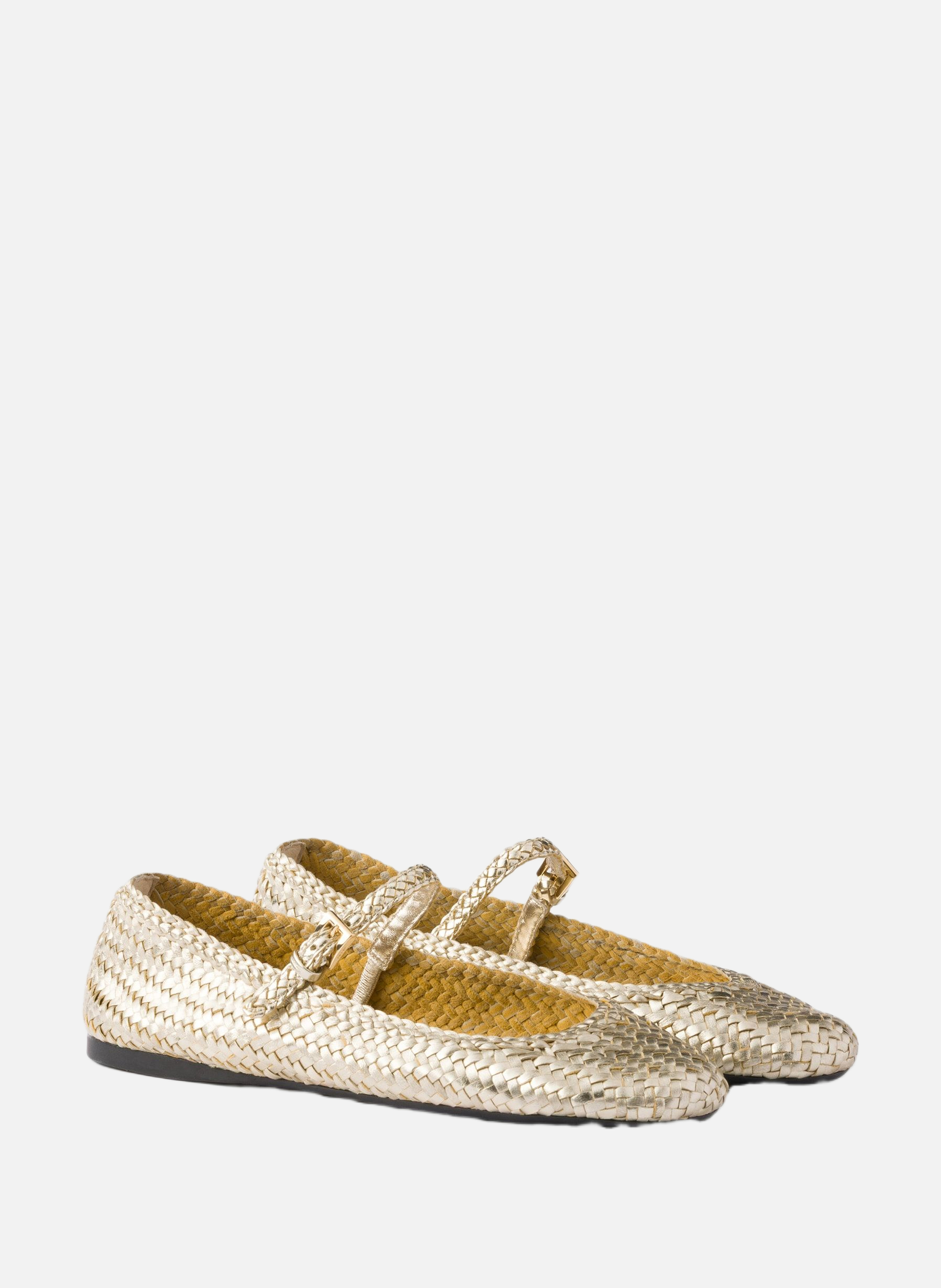 Ballerines en cuir PRADA Argent