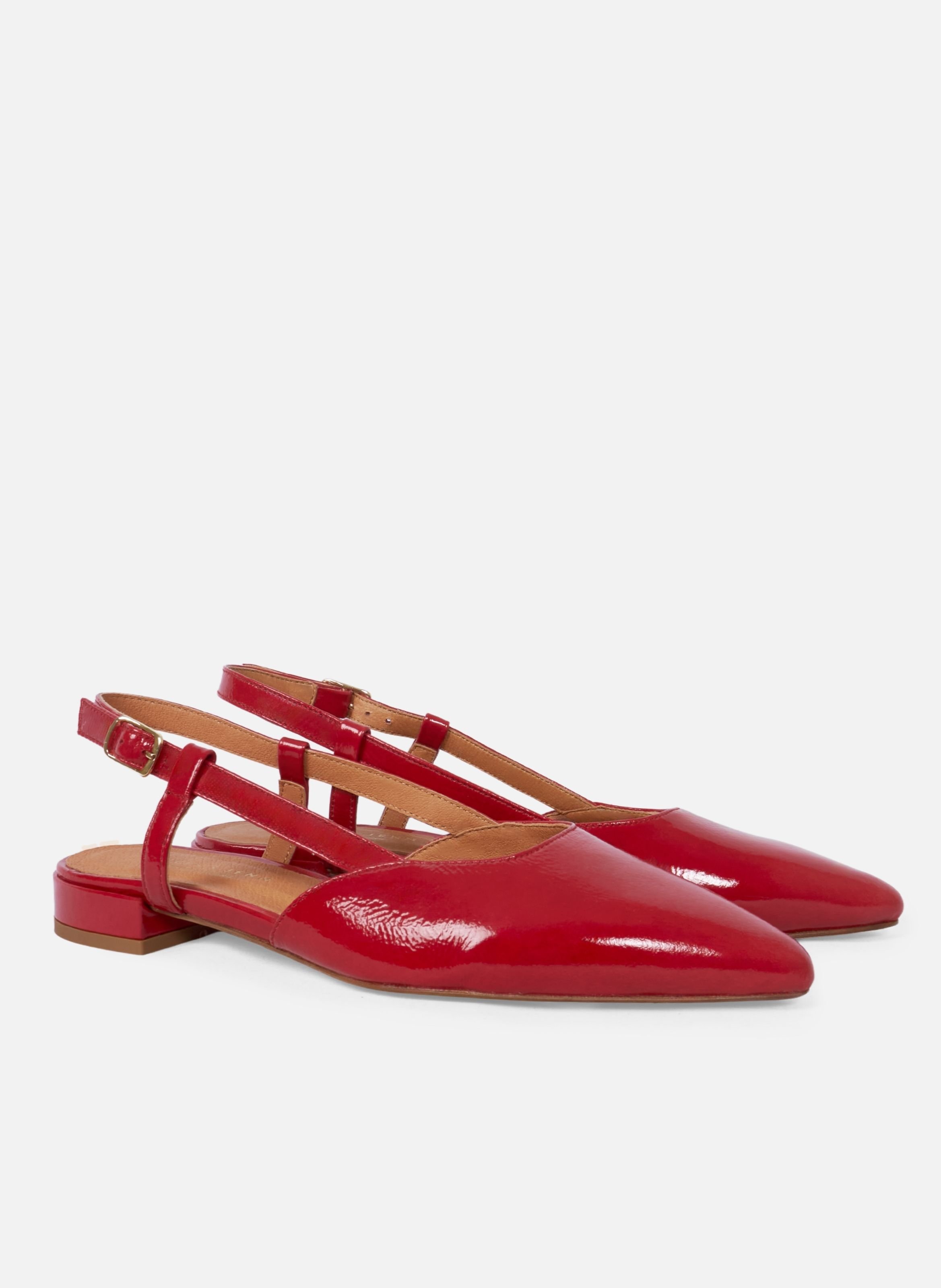 Ballerines slingback elise cuir vernis JULES & JENN Rouge