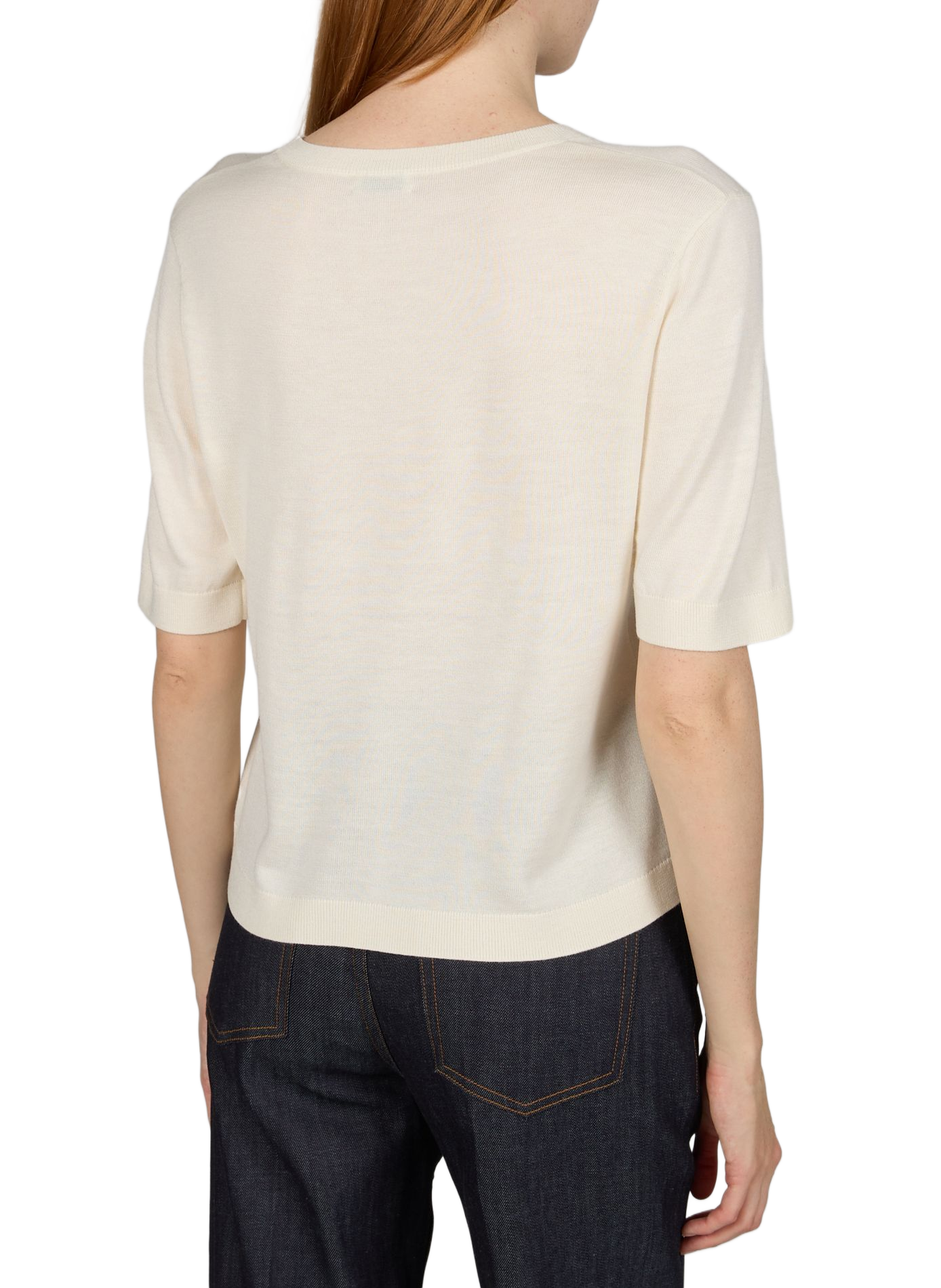 Paloma silk, wool, and cashmere t-shirt ALMADA Beige
