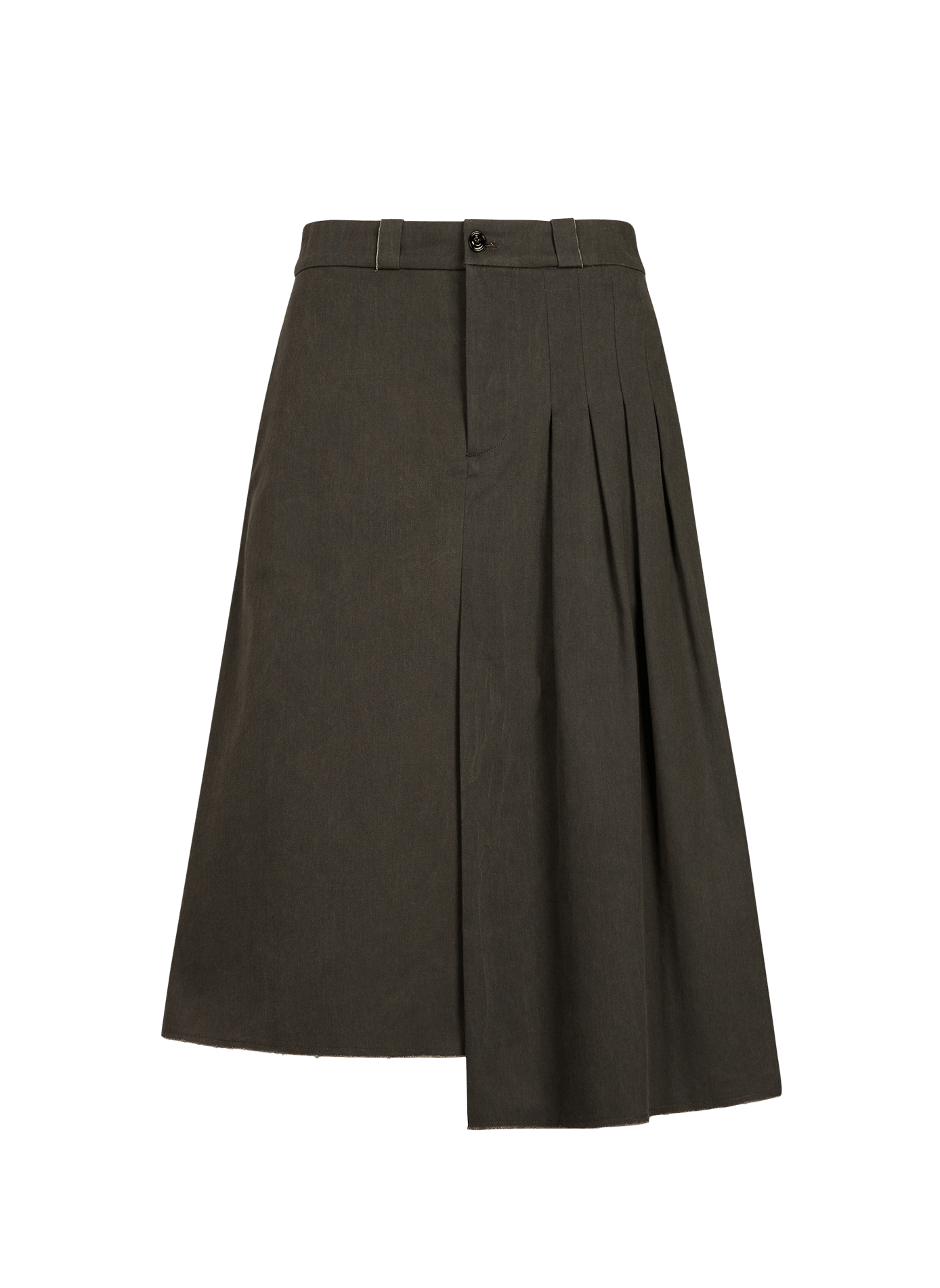 Midi skirt with asymmetrical pleats in cotton OUR LEGACY Green