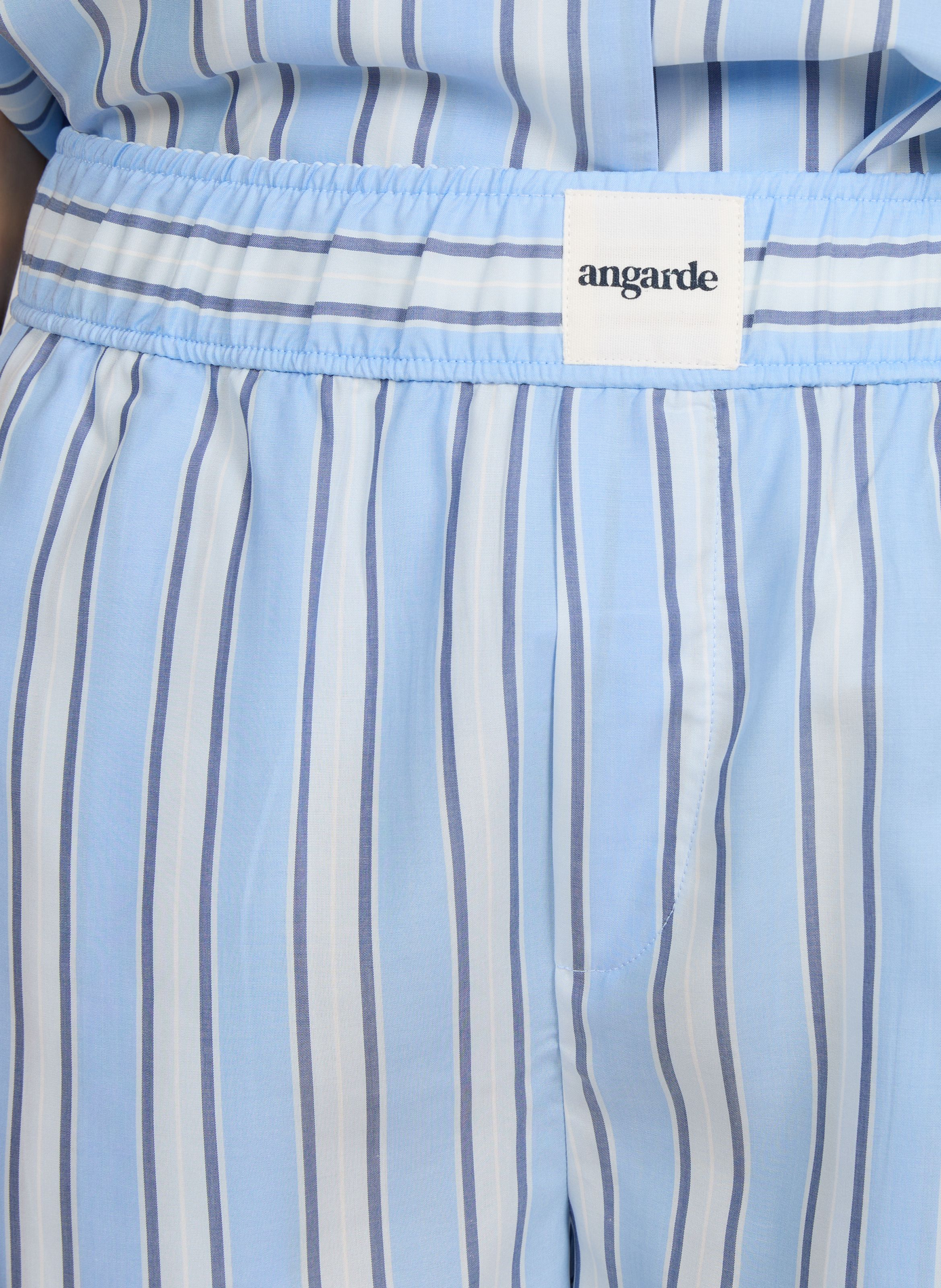 Striped shorts with elasticated waist in lyocell ANGARDE Blue
