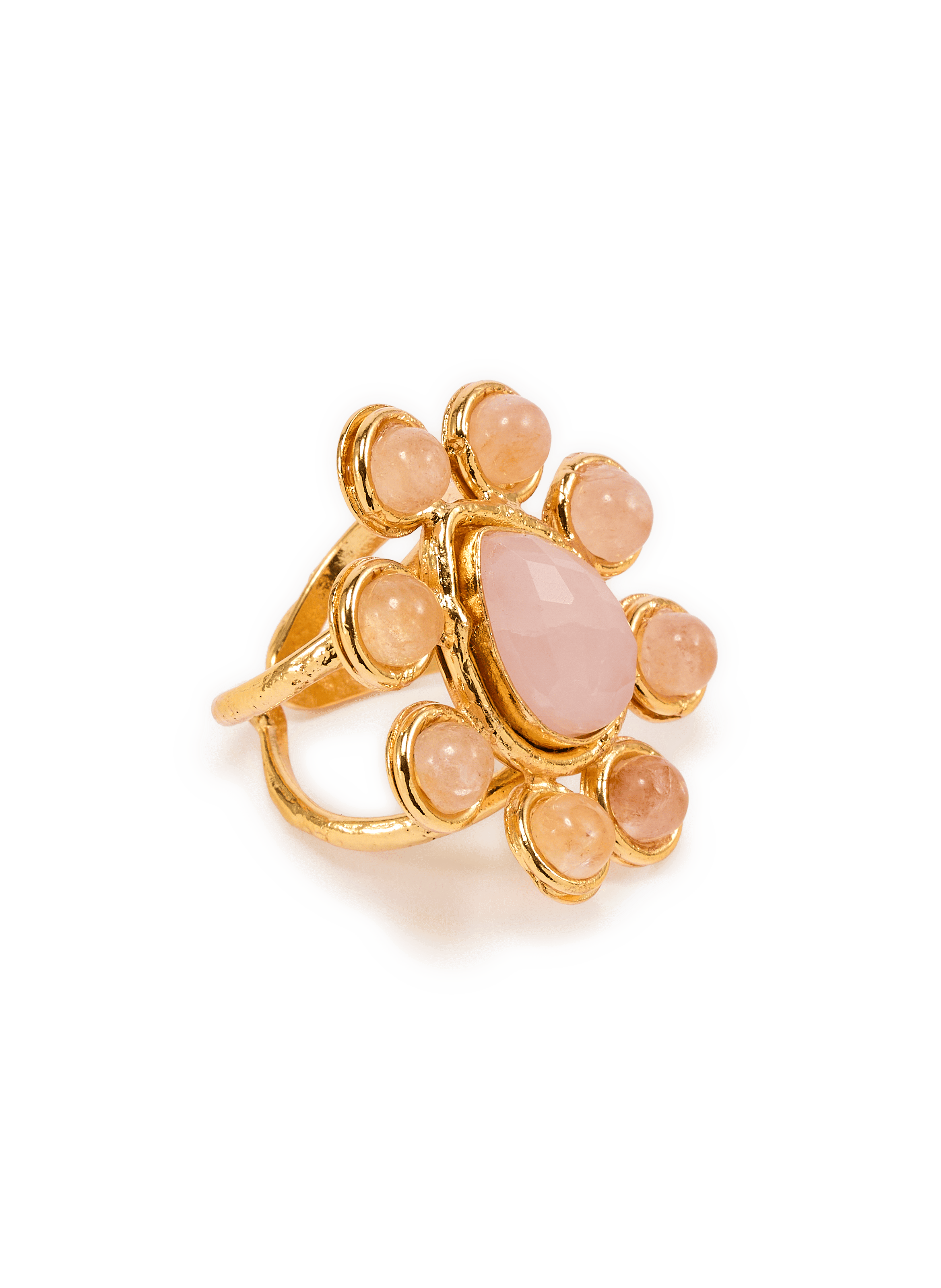 Brass and natural stone ring SYLVIA TOLEDANO Multicolour