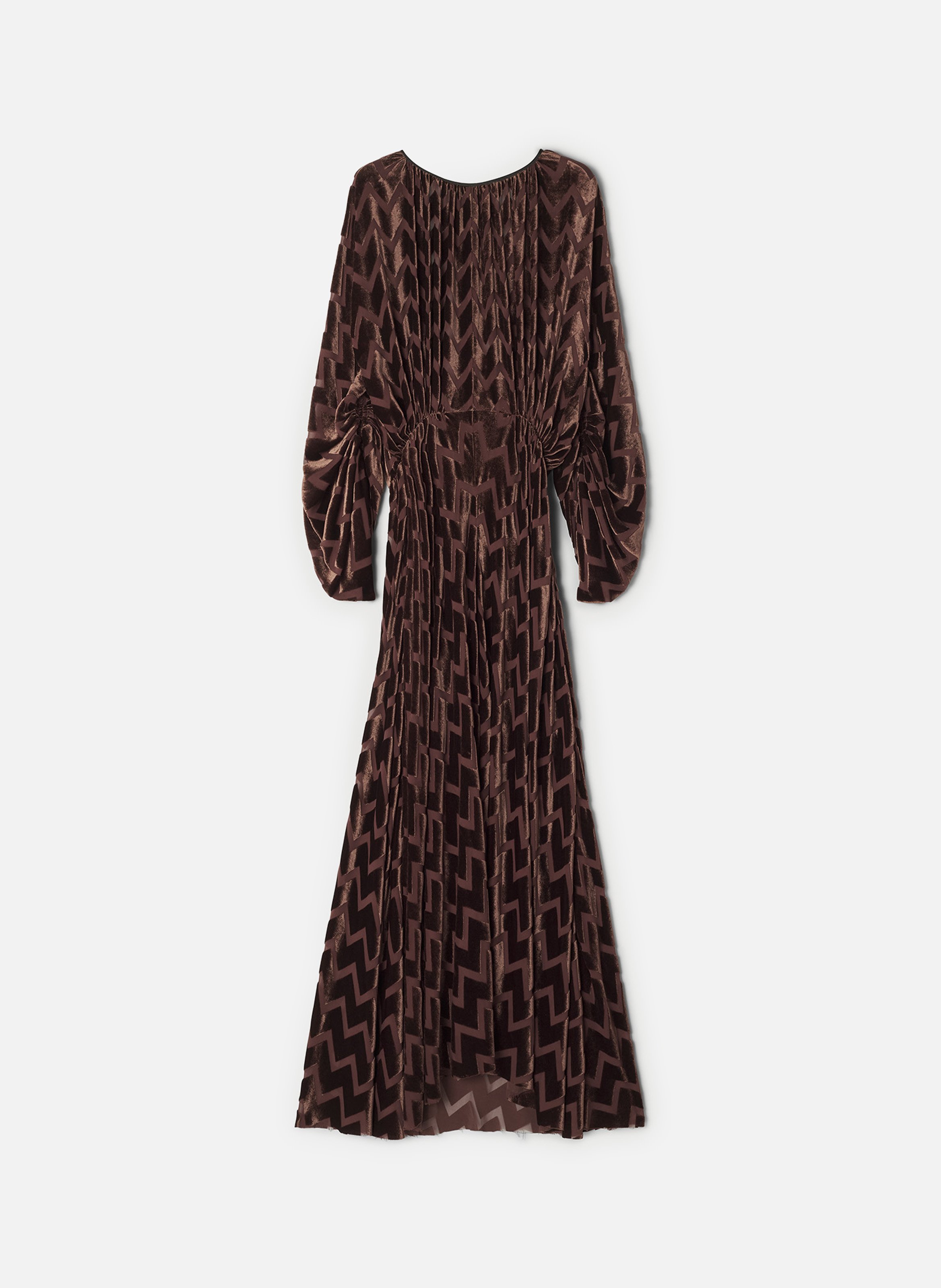 Robe en velours dévoré LANVIN Marron