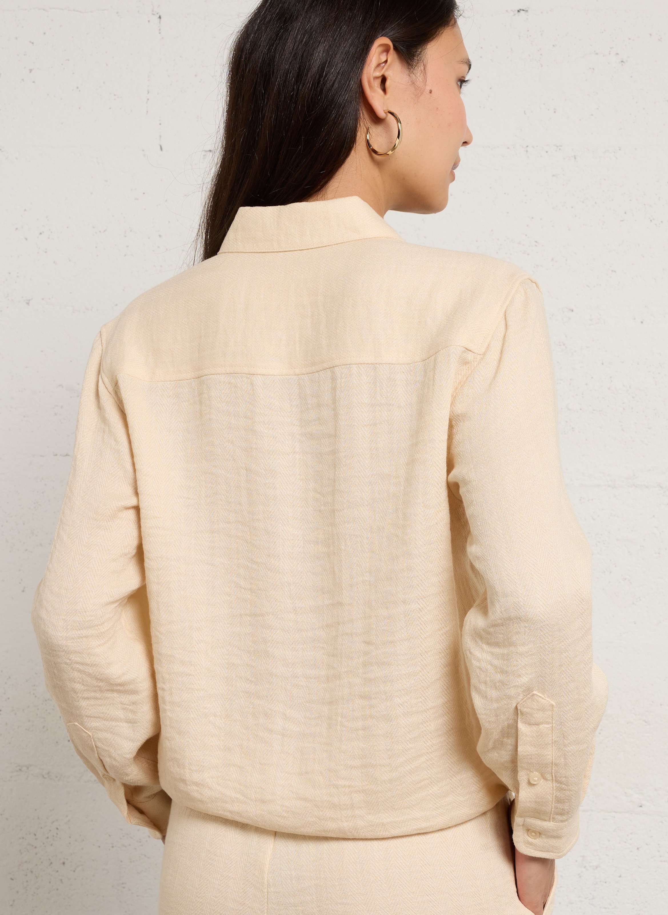 Chemise droite boutonnée ajustable dony MAISON 123 Beige