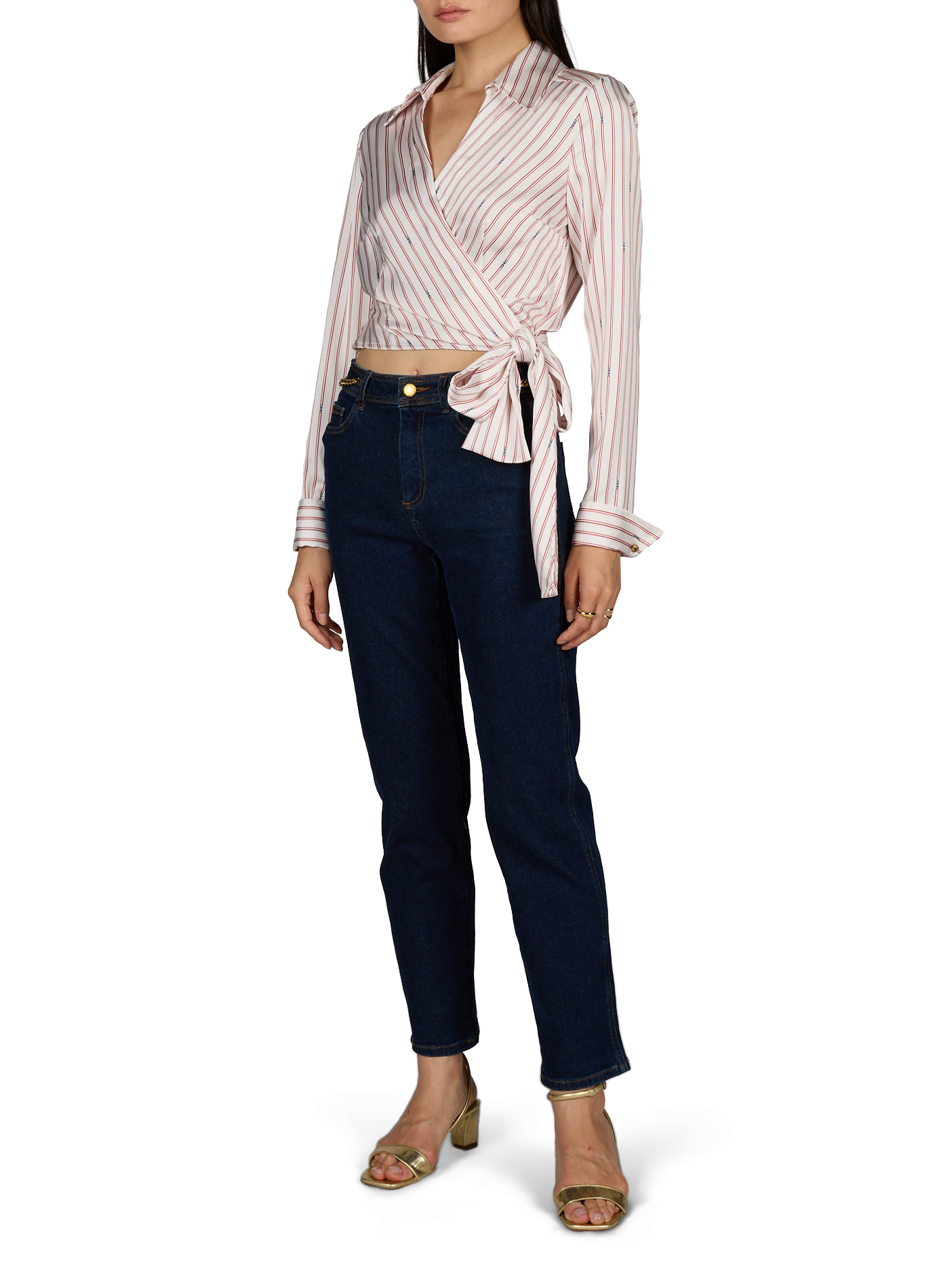 Wickelbluse mit Streifenmuster GUESS Mehrfarbig