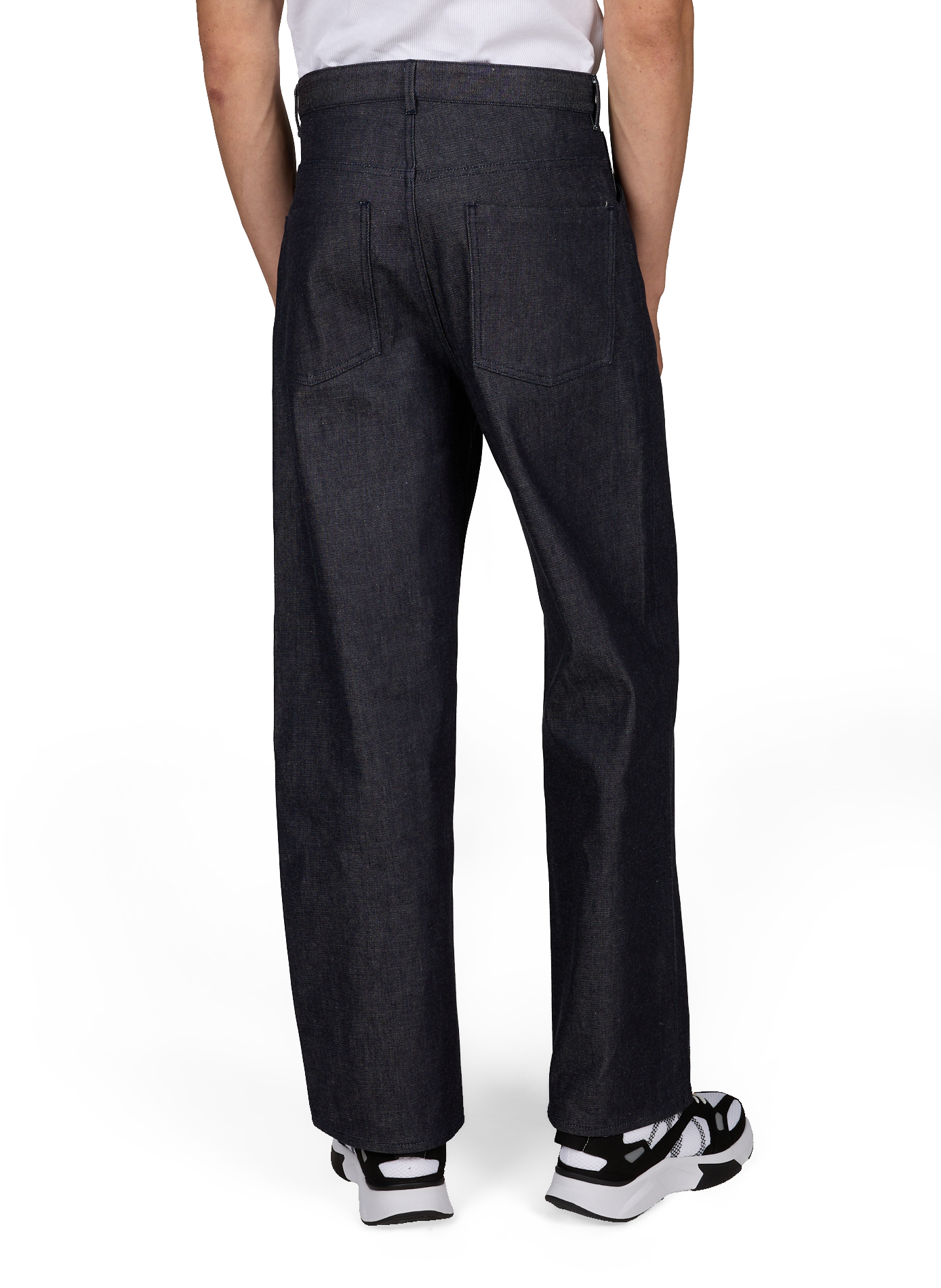Breite Raw-Denim-Jeans aus Baumwolle OMAR AFRIDI Blau