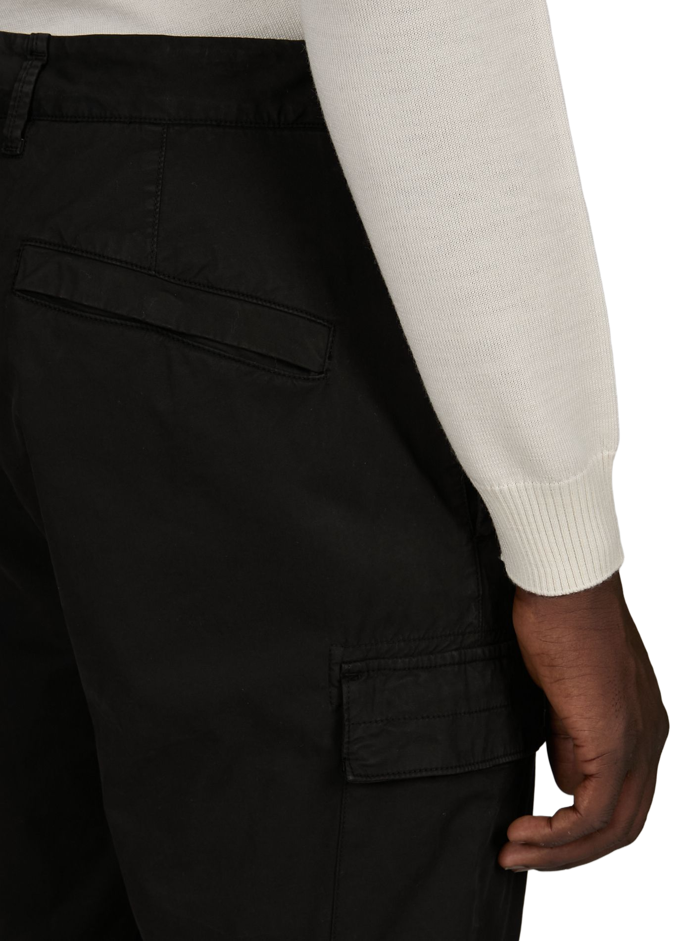 Schmal zulaufende Cargo-Hose aus Baumwollmischung STONE ISLAND Schwarz