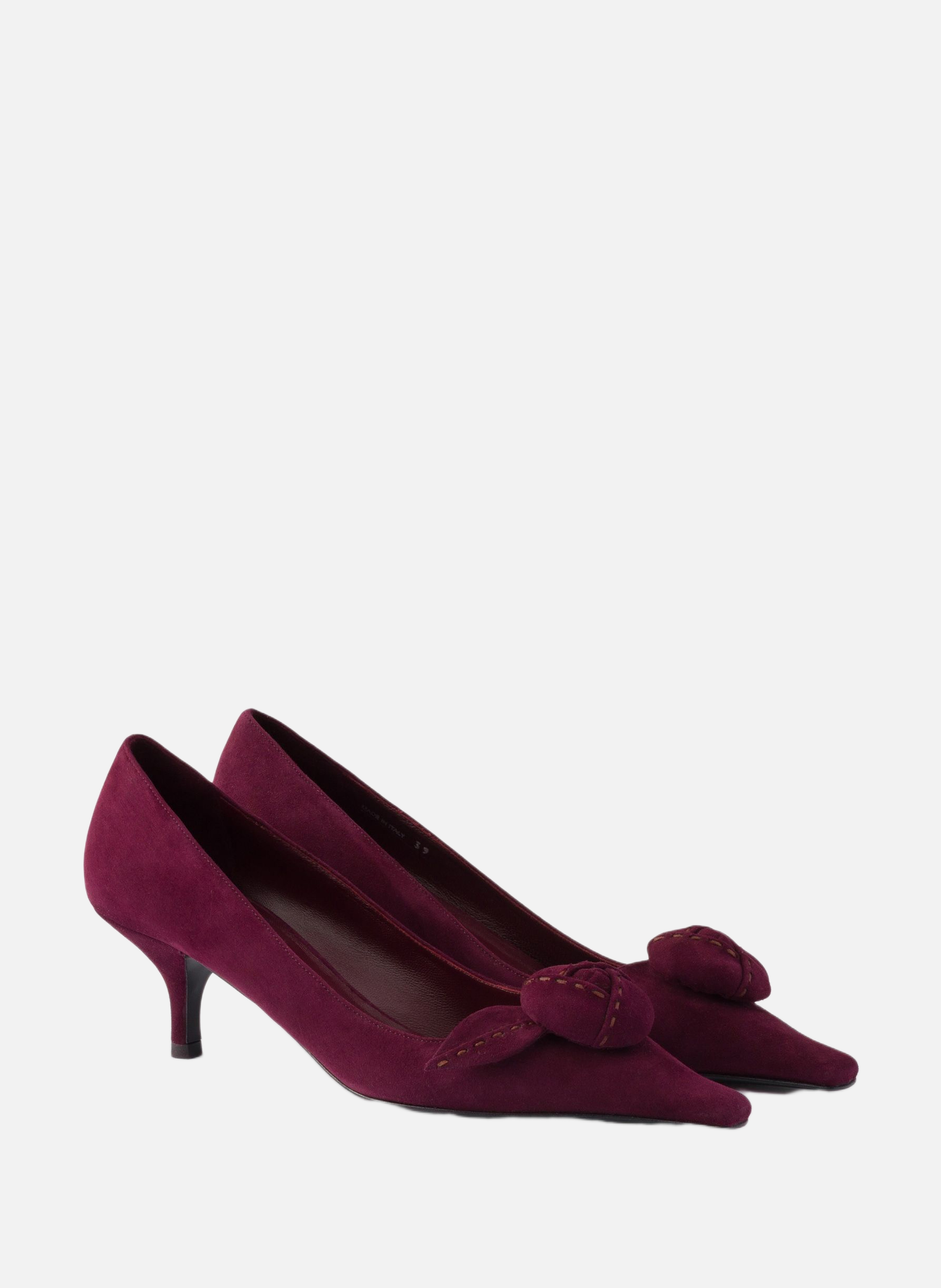 Escarpins en veau velours PRADA Rouge
