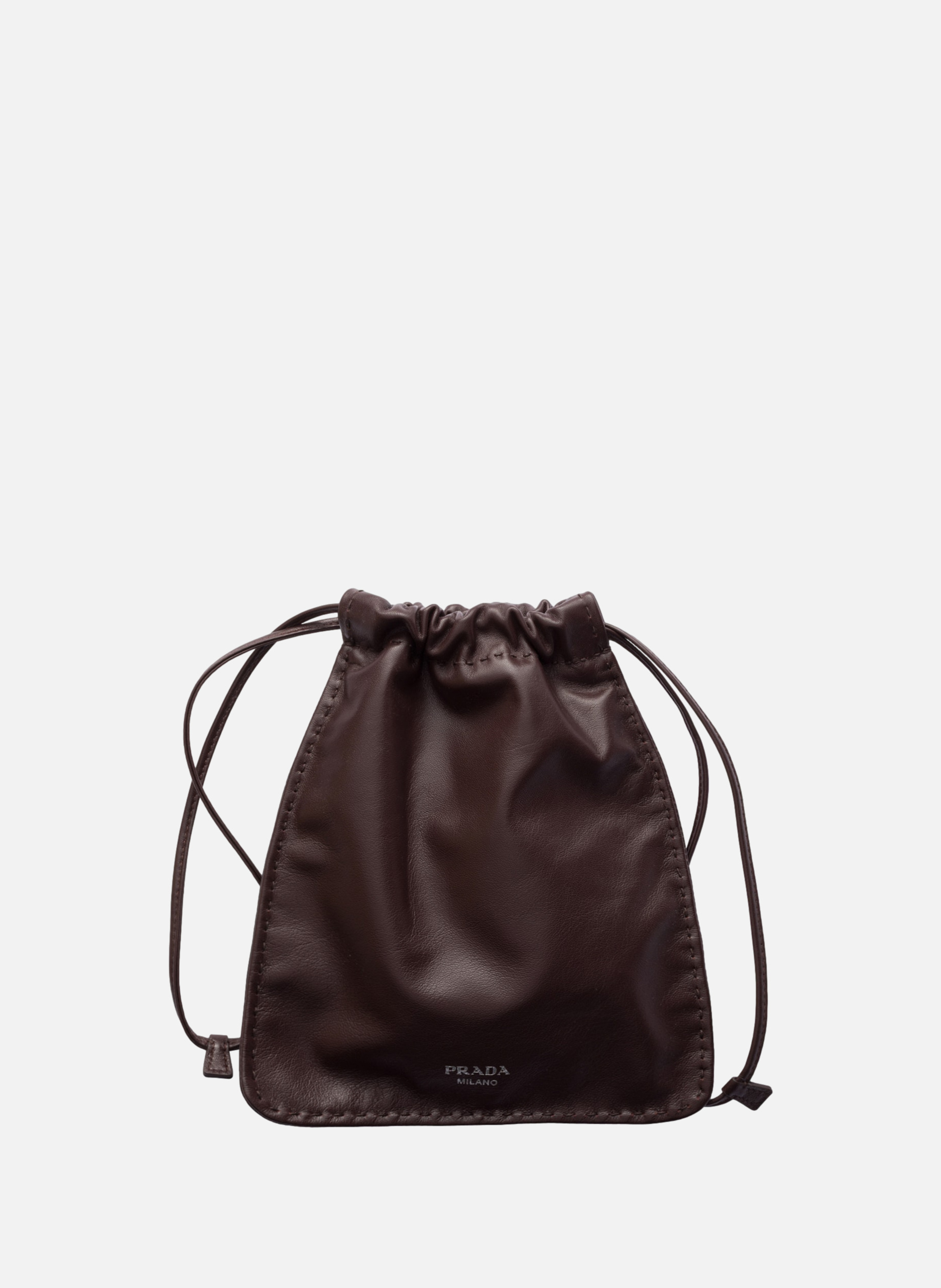 Pochette pour smartphone en cuir nappa PRADA Marron
