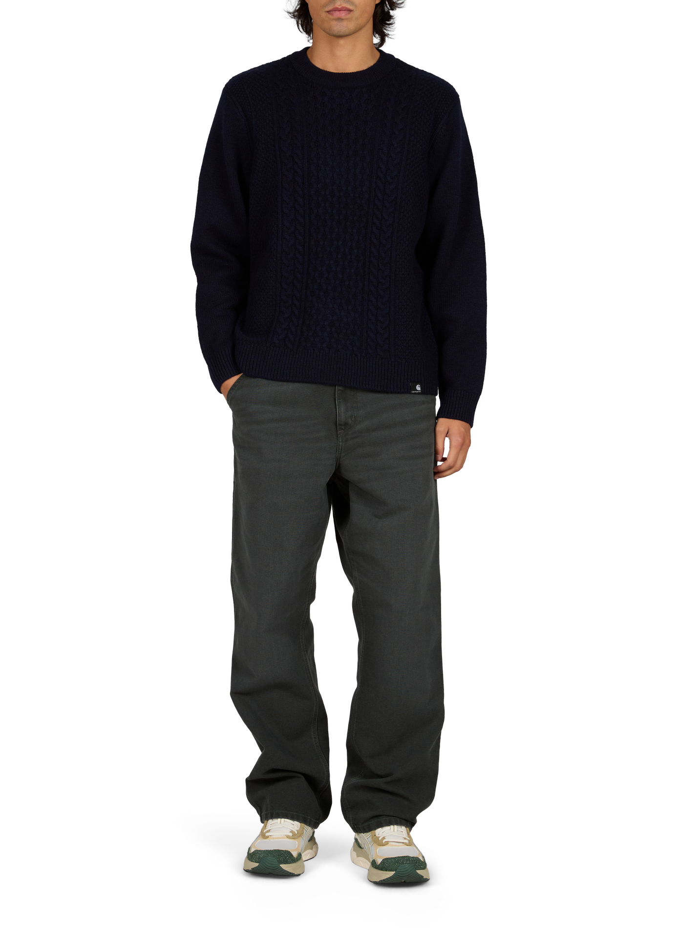 Pull col rond en laine mélangée CARHARTT WIP Bleu