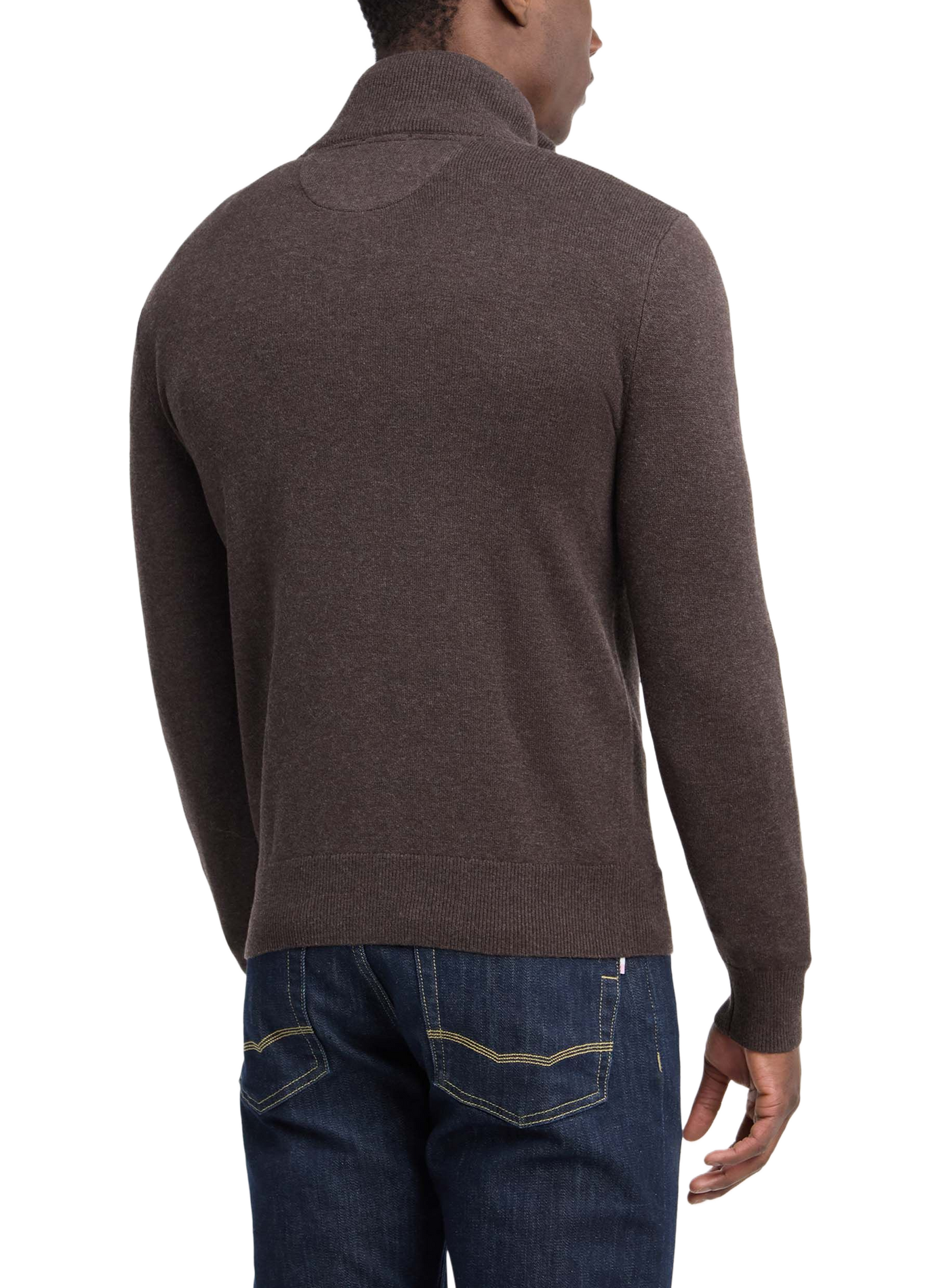 Pull col montant zippée en laine mélangée EDEN PARK Brown