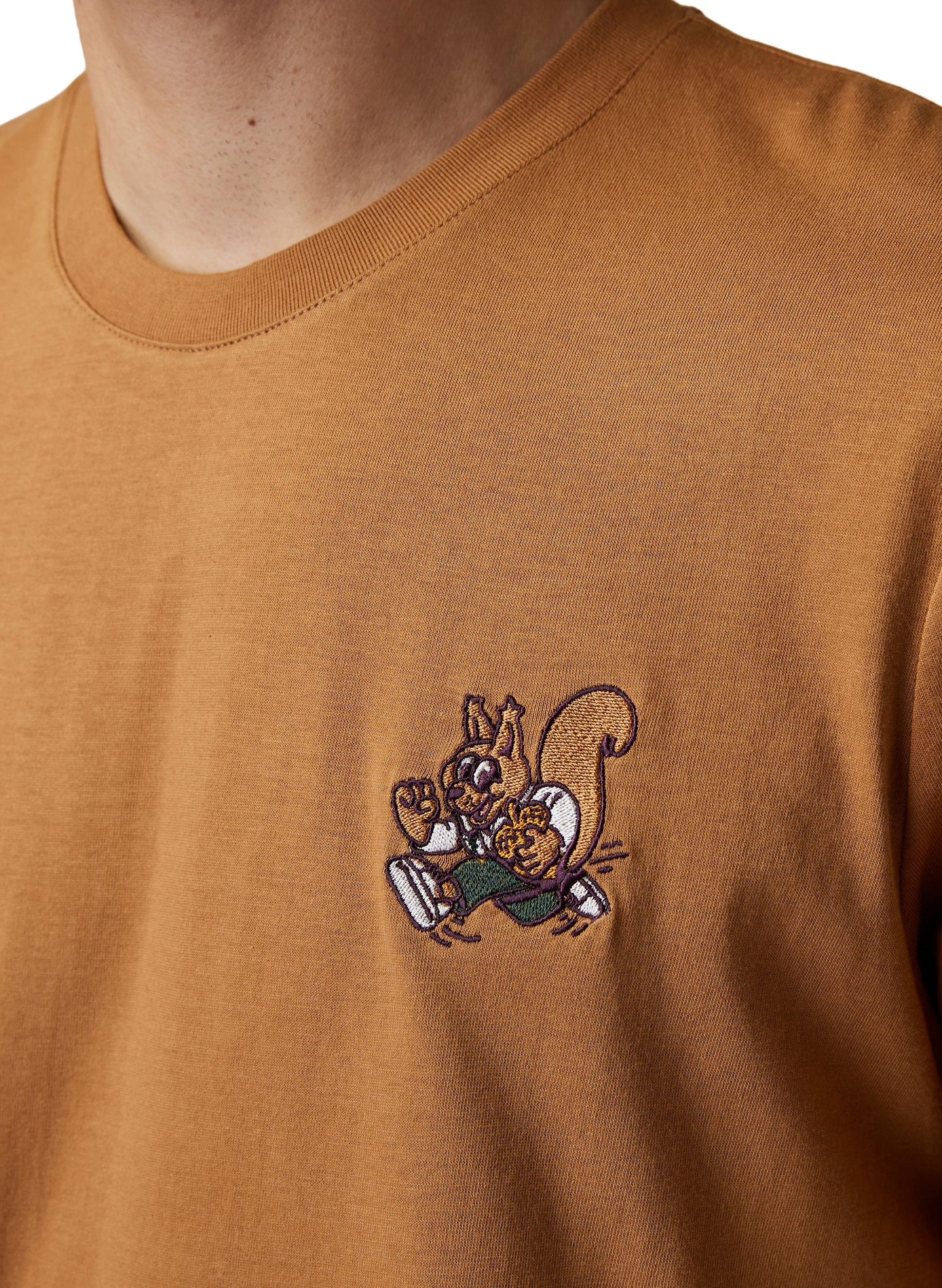 Geborduurd Arcy T-shirt van katoen FAGUO Bruin
