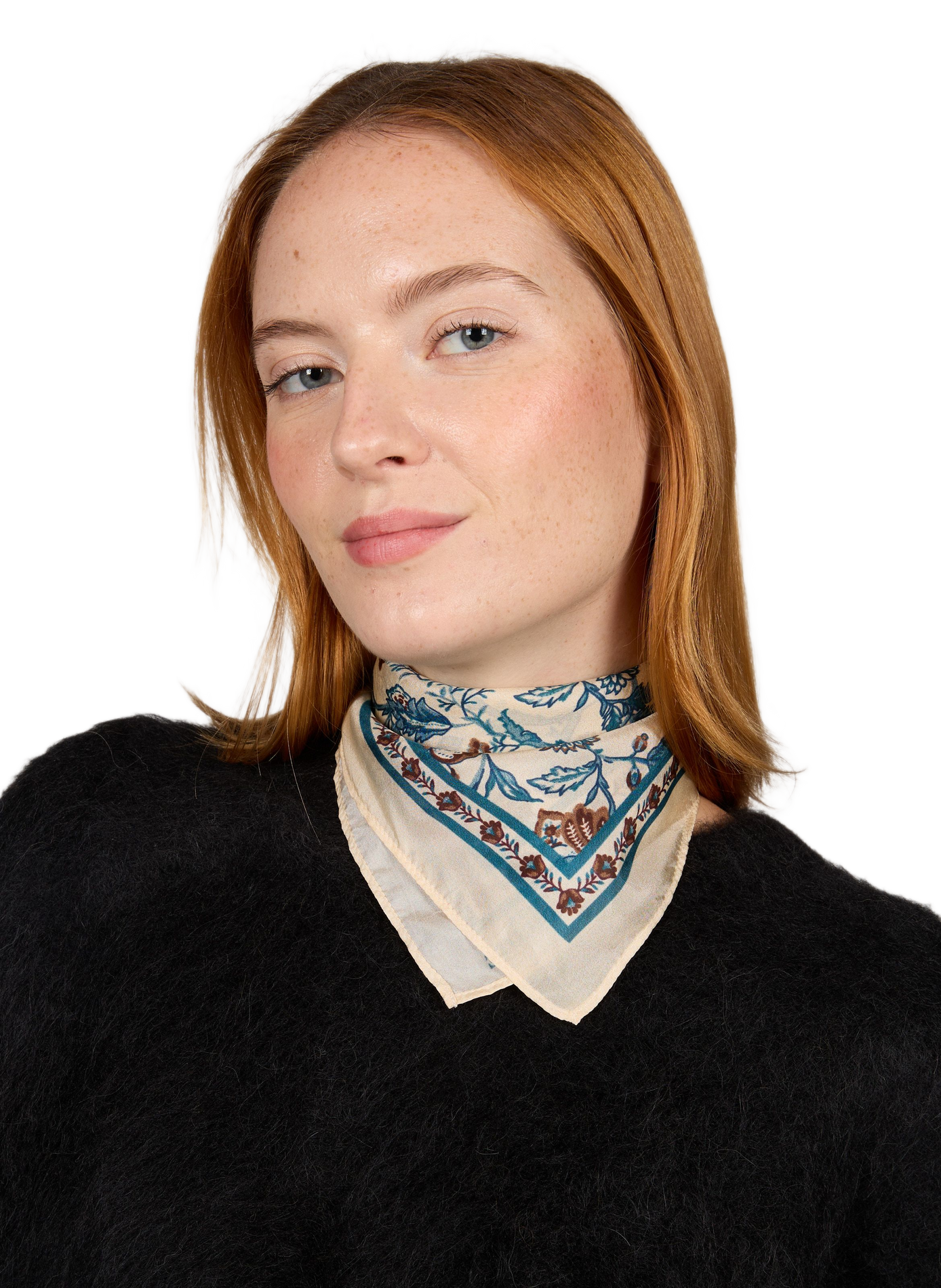 Bedrucktes Seidentuch Anda Rachel PETITE MENDIGOTE Beige