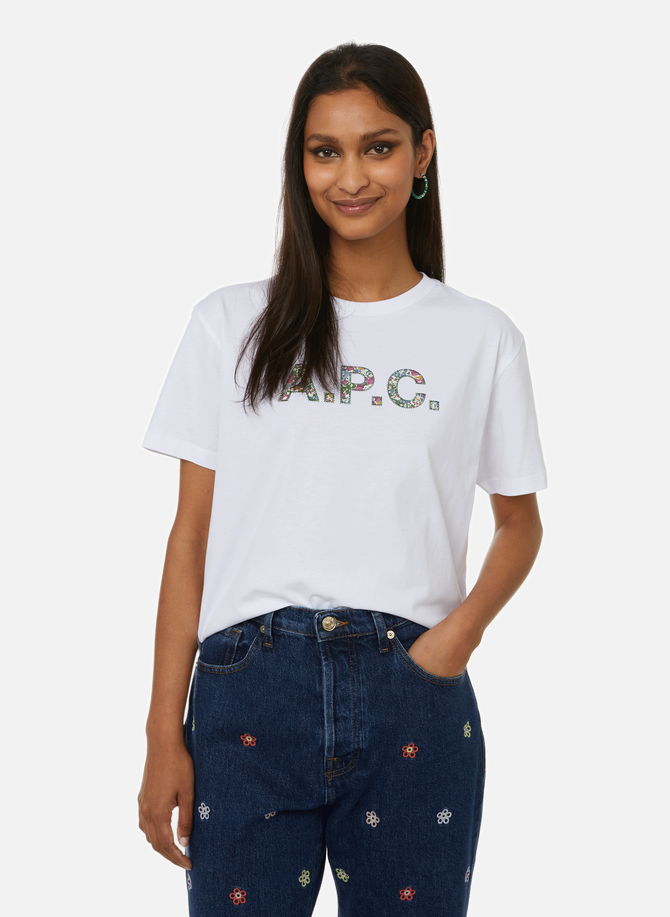 APC Baumwoll-Blumen-T-Shirt