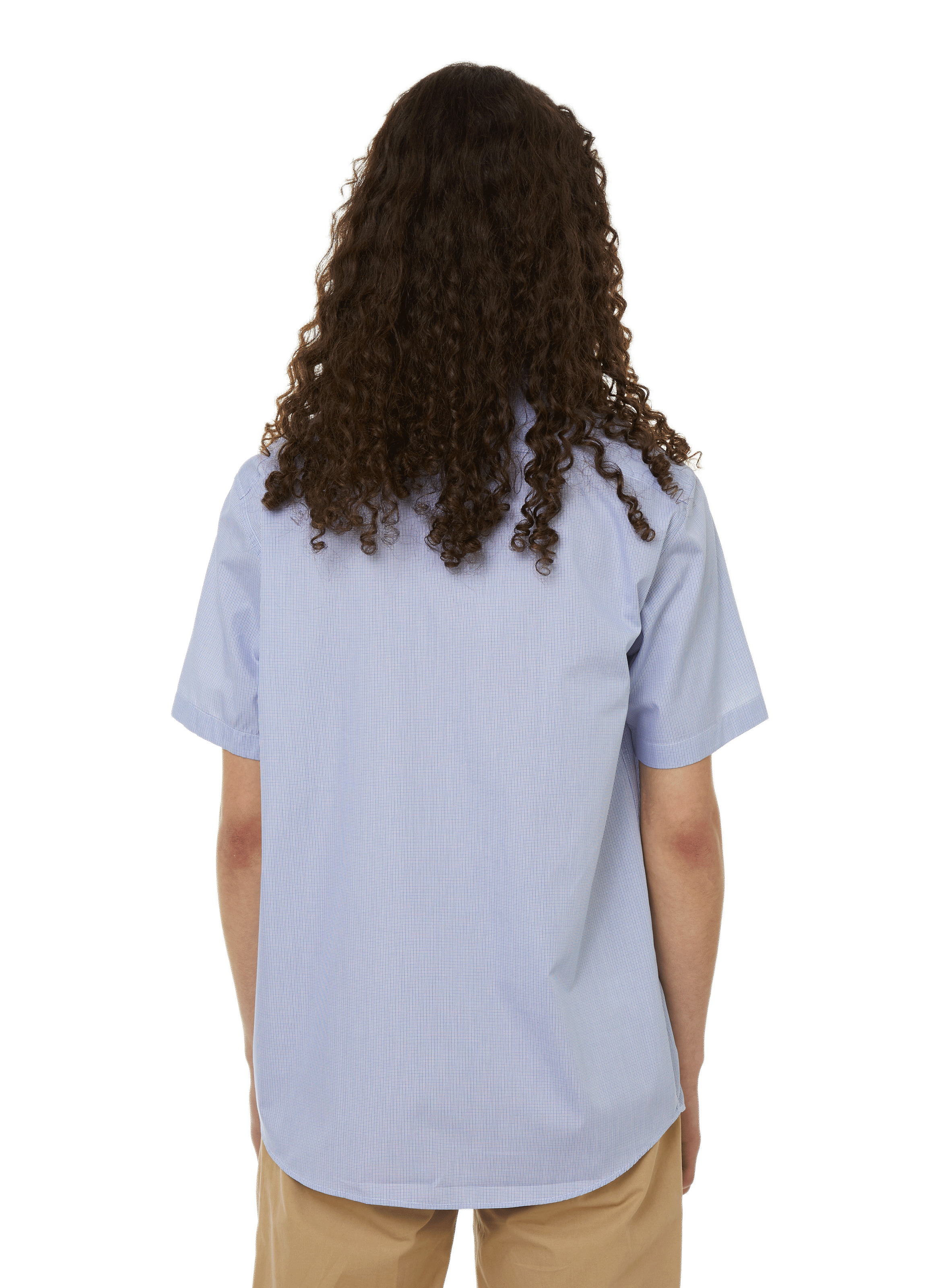 Chemise manches courtes en popeline de coton AU PRINTEMPS PARIS Bleu