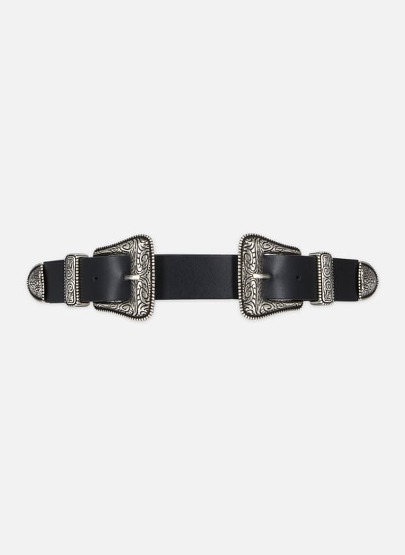 Ceinture large en cuir Noir by THE KOOPLES THE KOOPLES Ceinture large en cuir Noir