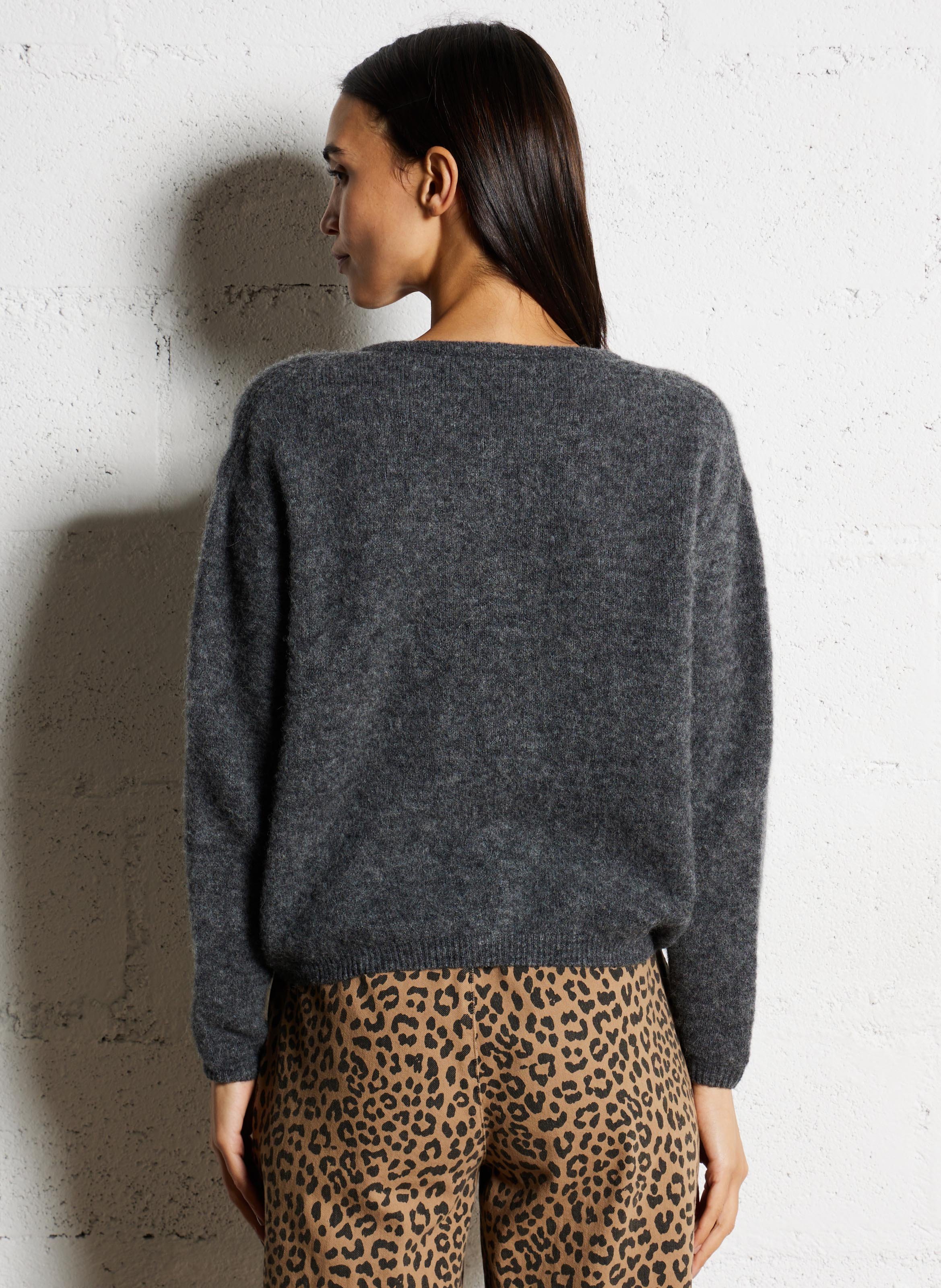 Gilet ample col rond en laine mélangée vitow AMERICAN VINTAGE Gris