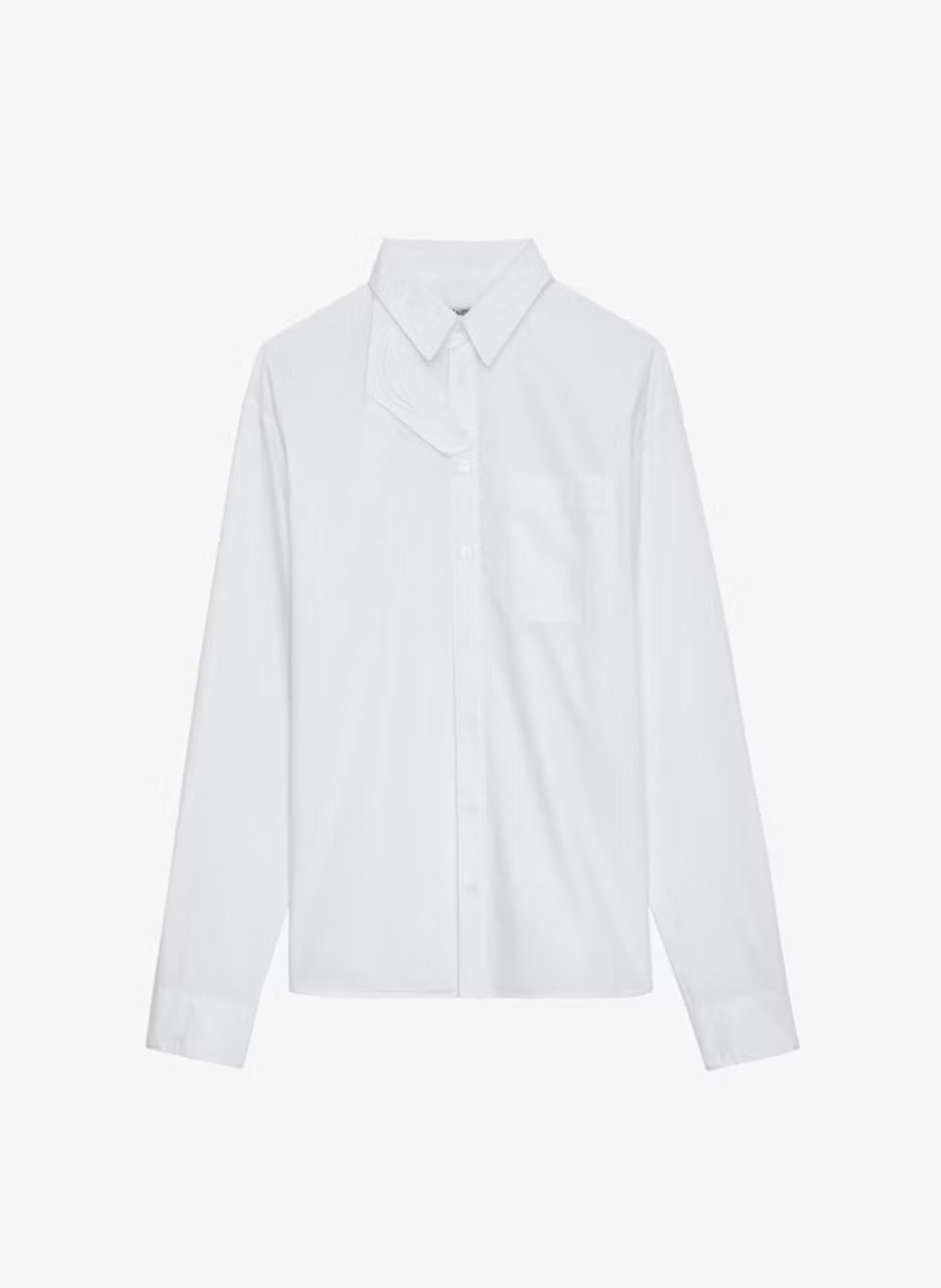 Chemise longue col montant en coton tyrone ZADIG&VOLTAIRE Blanc