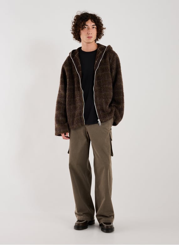 Hoodie with blended wool hood | Brown by OUR LEGACY Hoodie with blended wool hood Brown