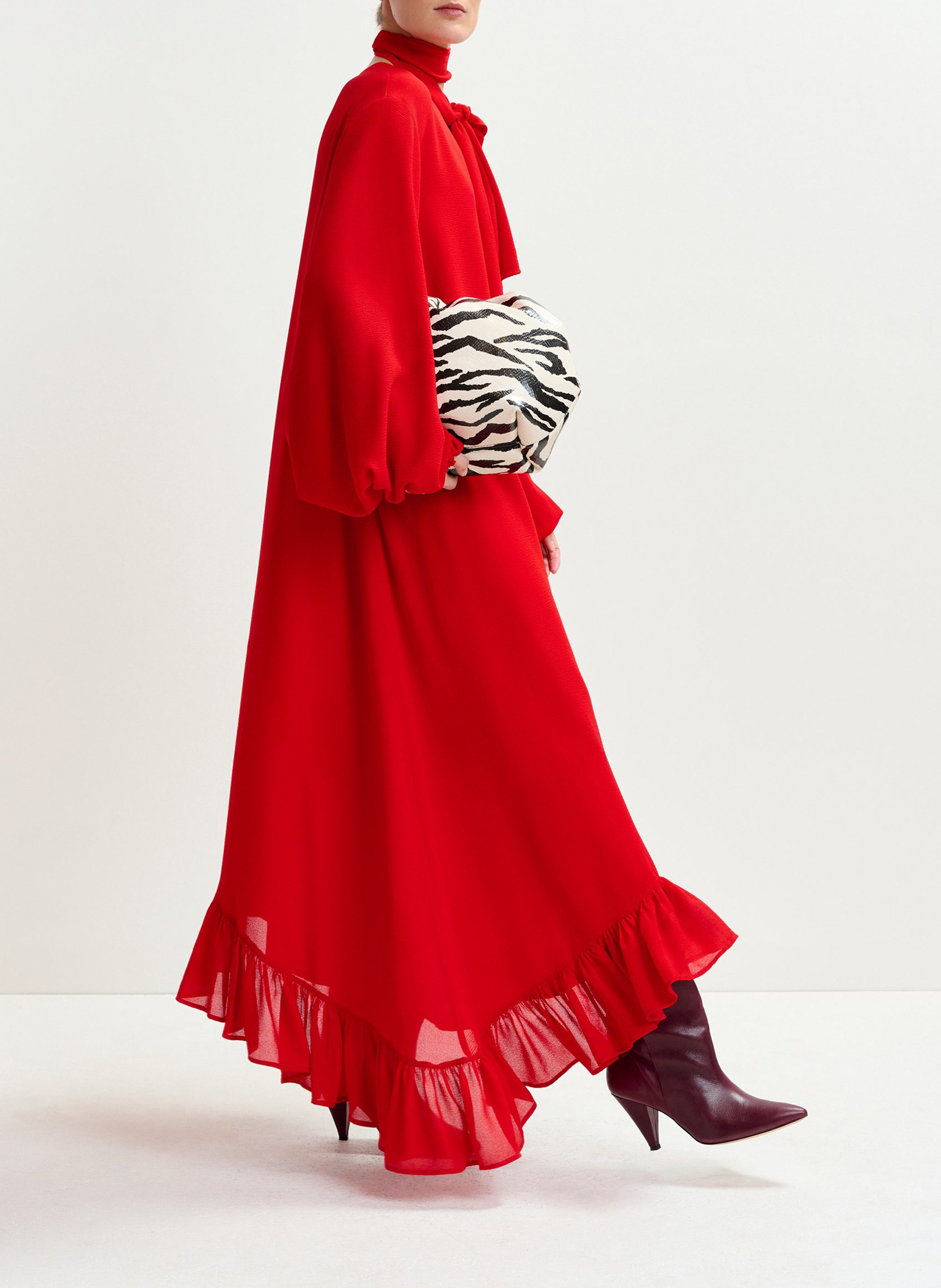 Robe longue en fibres recyclées mélangées Iflower ESSENTIEL ANTWERP Rouge