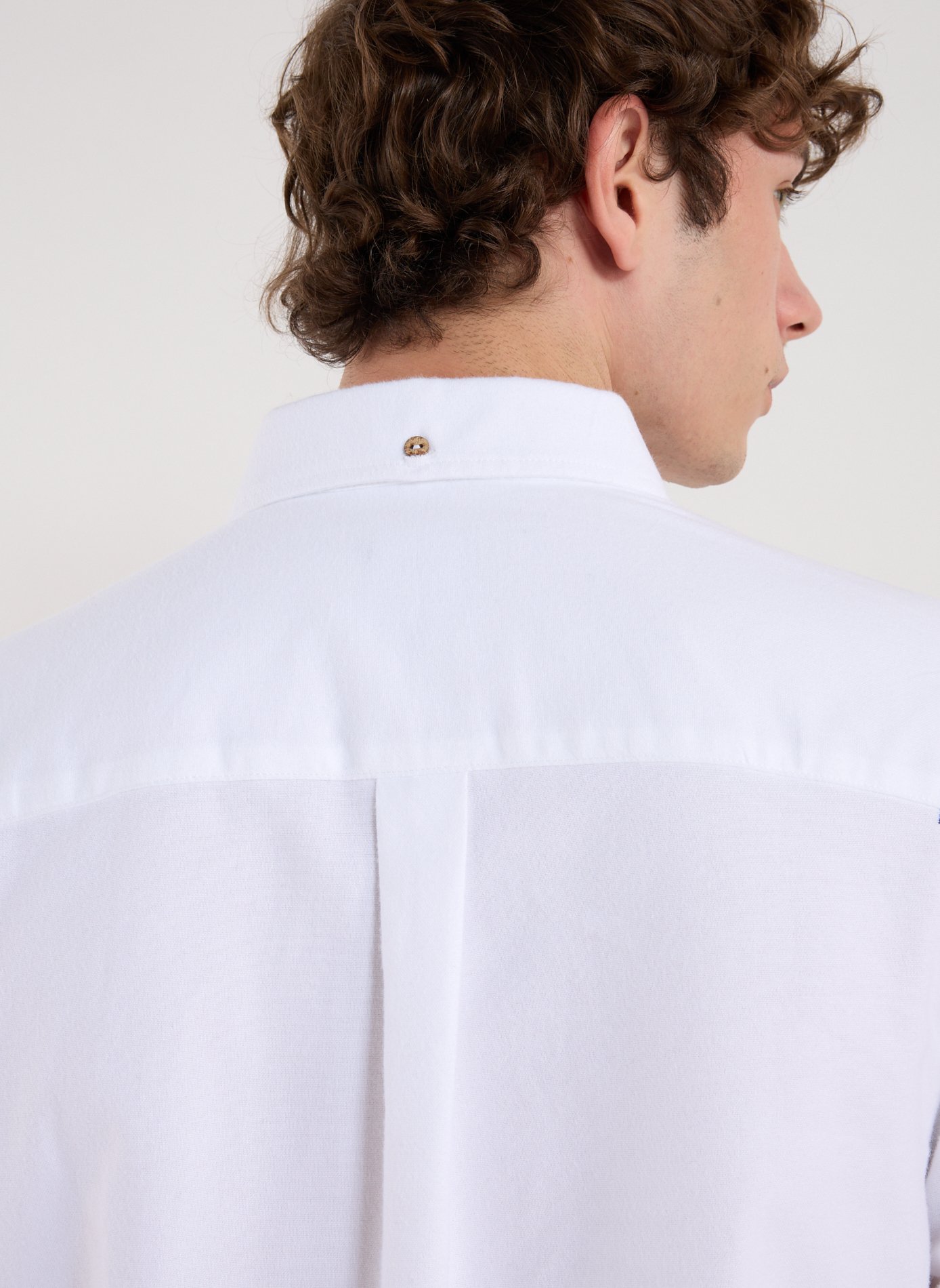 Solid cotton American collar shirt FAGUO White