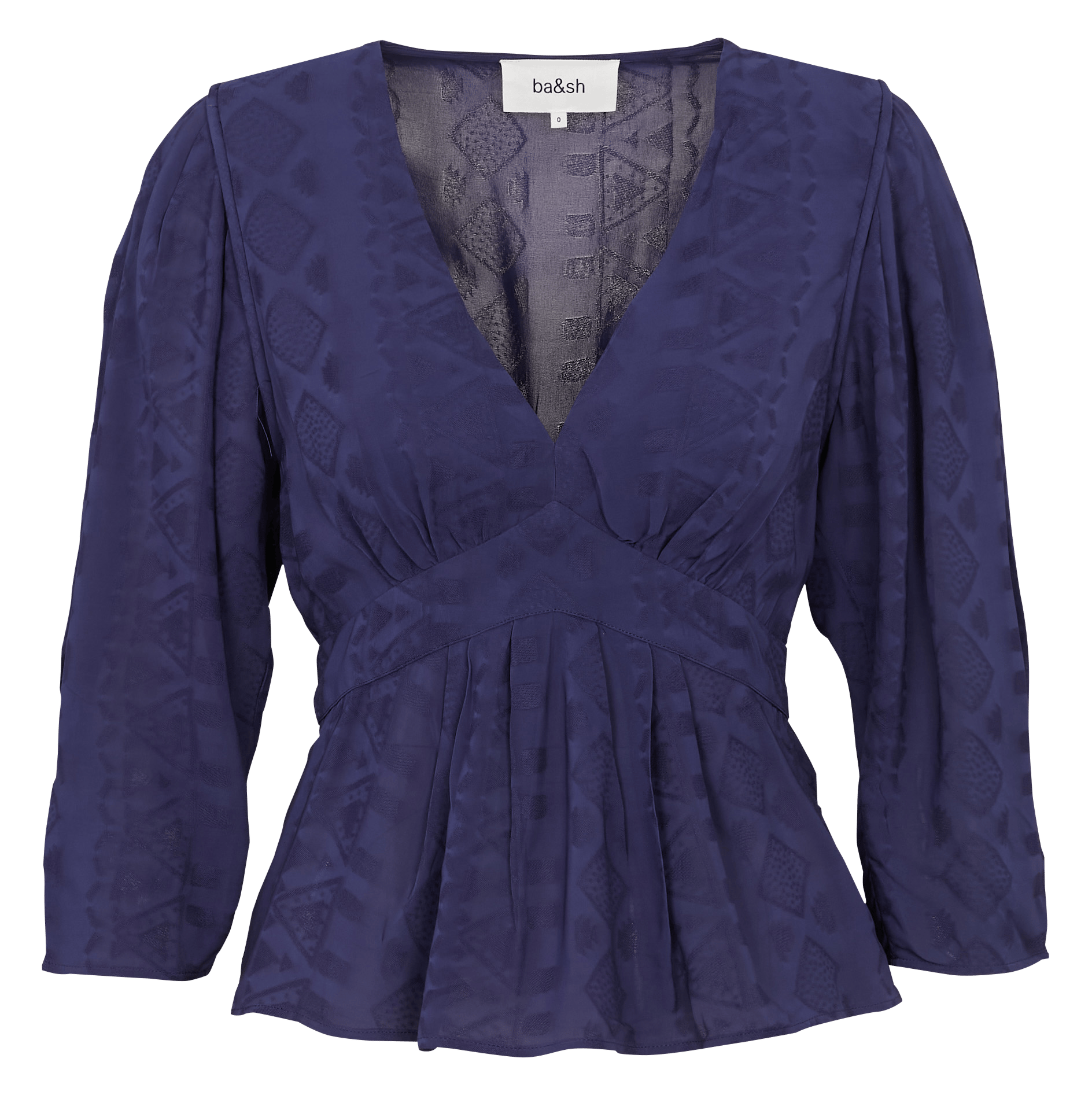 Top col v en jacquard idol BA&SH Bleu