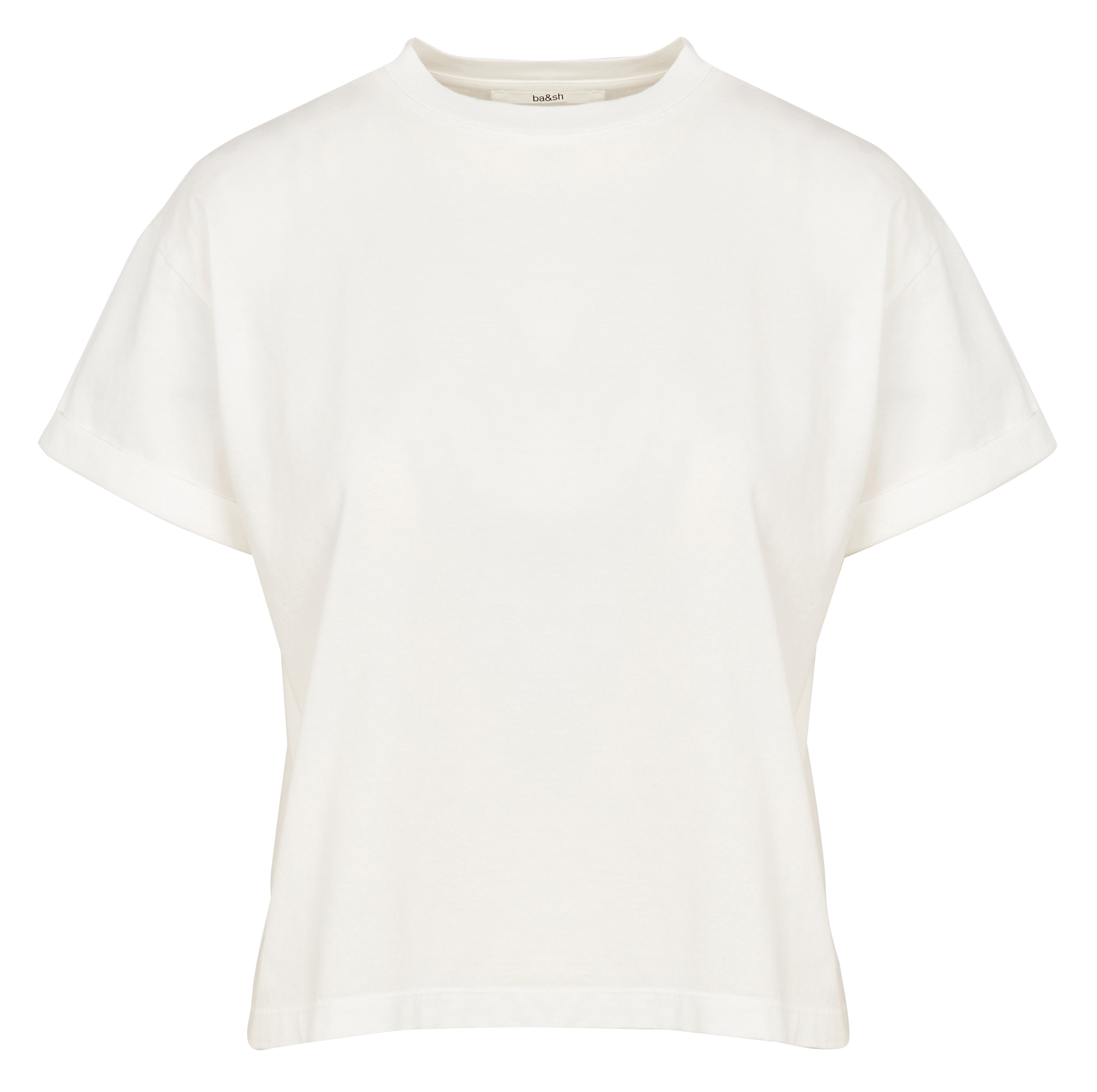 Tee-shirt droit col rond en coton rosie Beige