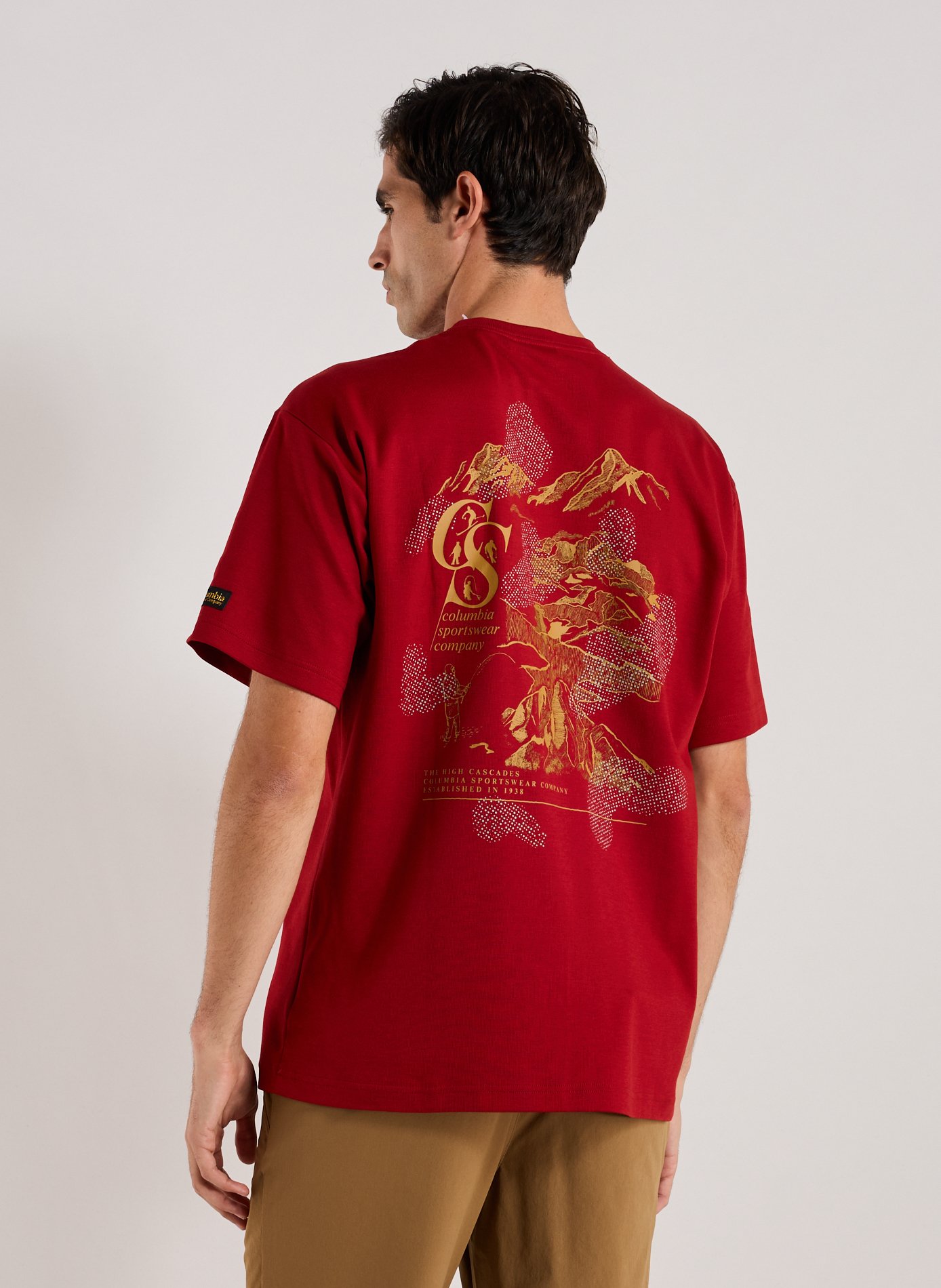 Cotton-blend round-neck T-shirt COLUMBIA Red